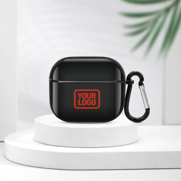 Maßgeschneidertes Schwarz Orangerot AirPods-Hülle (3. Generation)