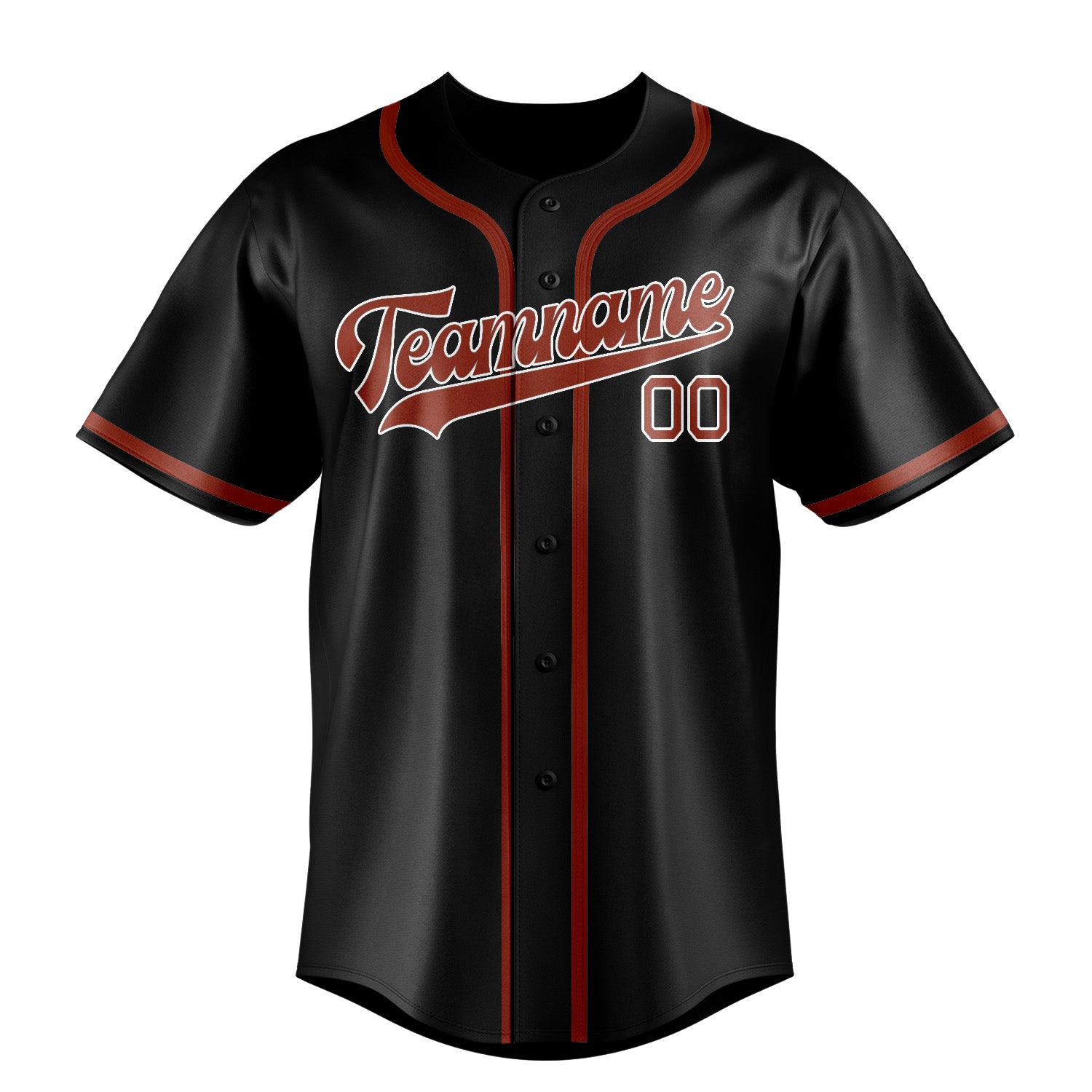 Benutzerdefiniertes Professionelles Schwarz Korallenrot Baseballtrikot