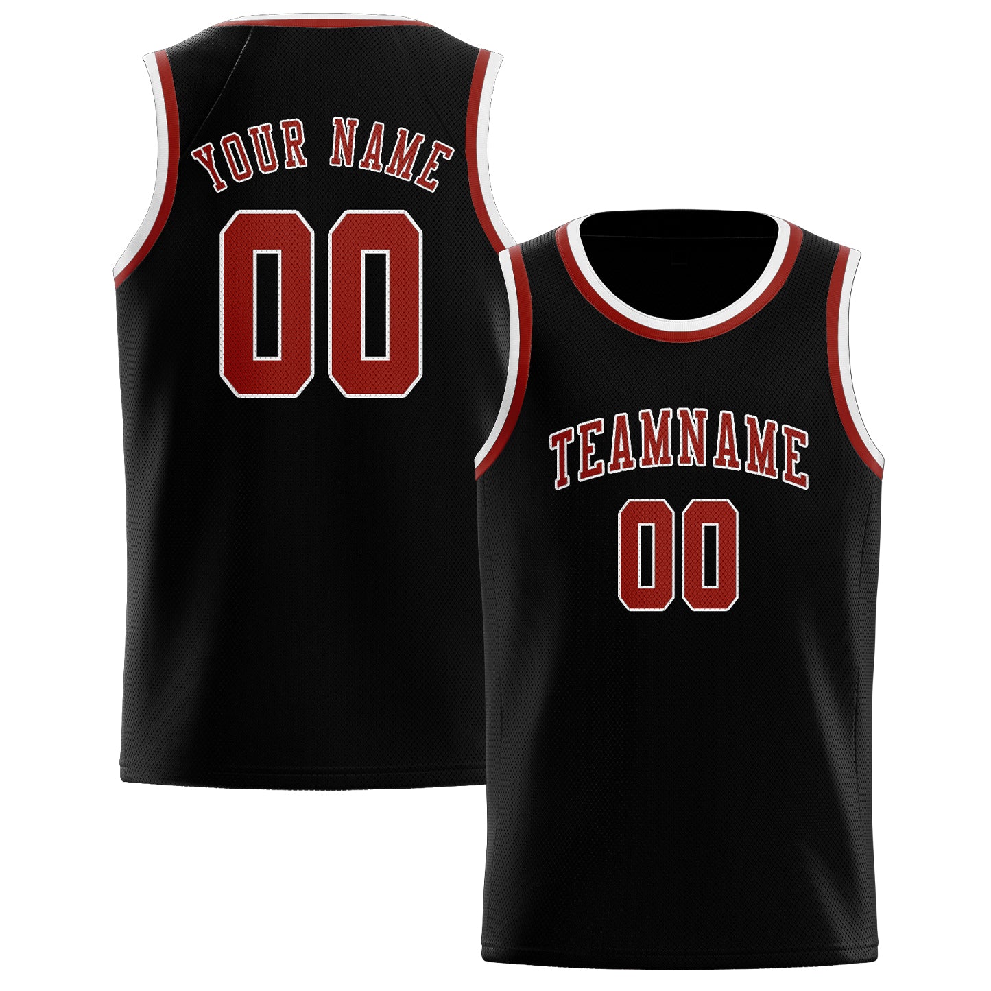 Benutzerdefiniertes Professionelles Schwarz Korallenrot Basketballtrikot