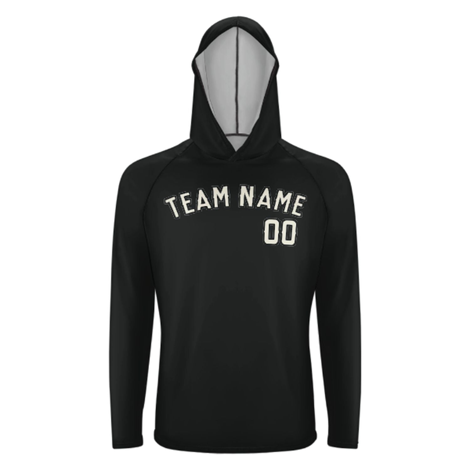 Maßgeschneidertes Schwarz Beige UV-Hoodie