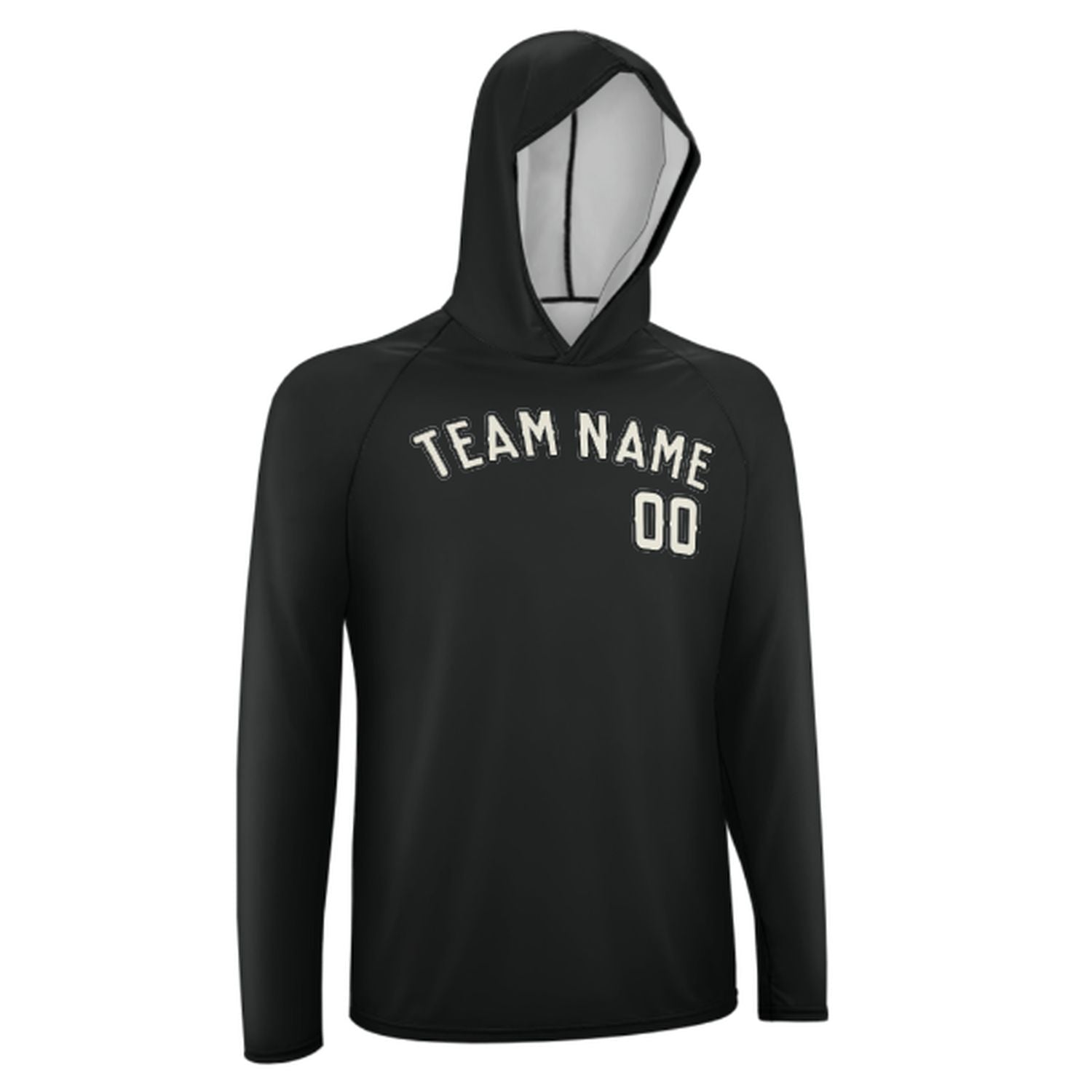 Maßgeschneidertes Schwarz Beige UV-Hoodie