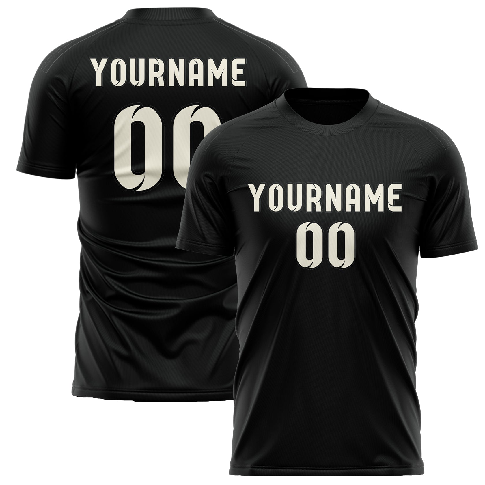 Benutzerdefiniertes Professionelles Schwarz Beige Fußballtrikot