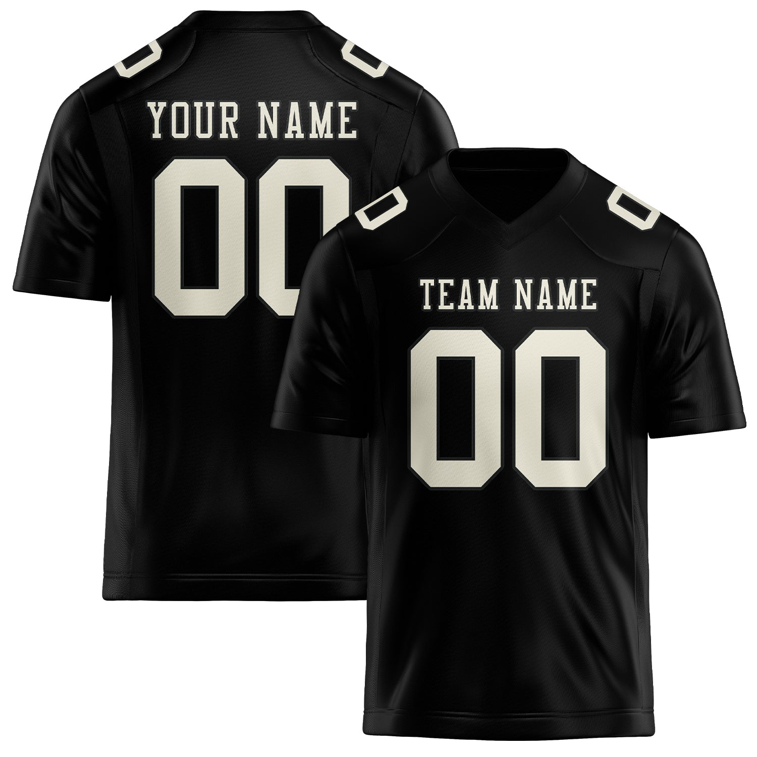 Maßgeschneidertes Professionelles Schwarz Beige Rugbytrikot