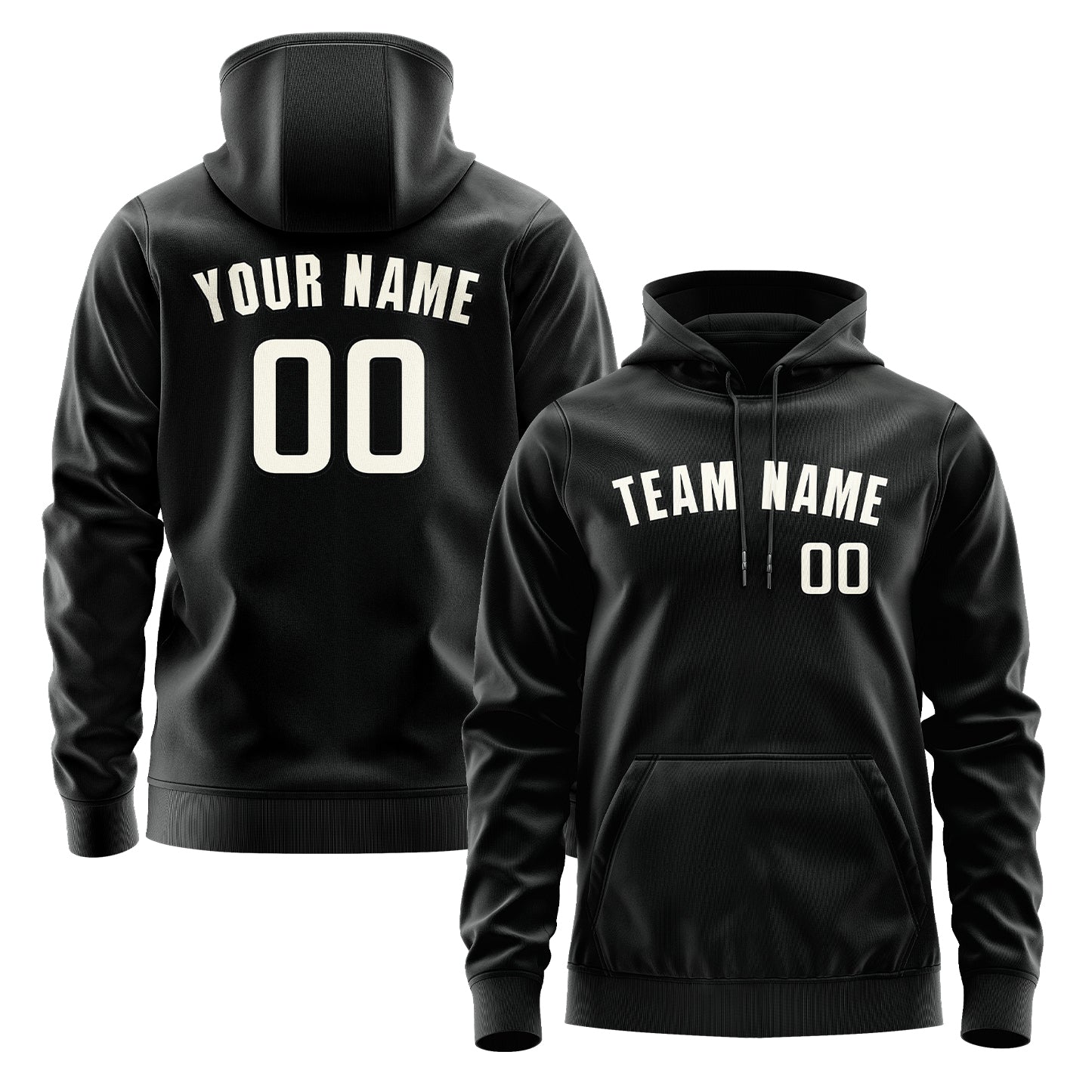 Maßgeschneidertes Schwarz Beige Hoodie