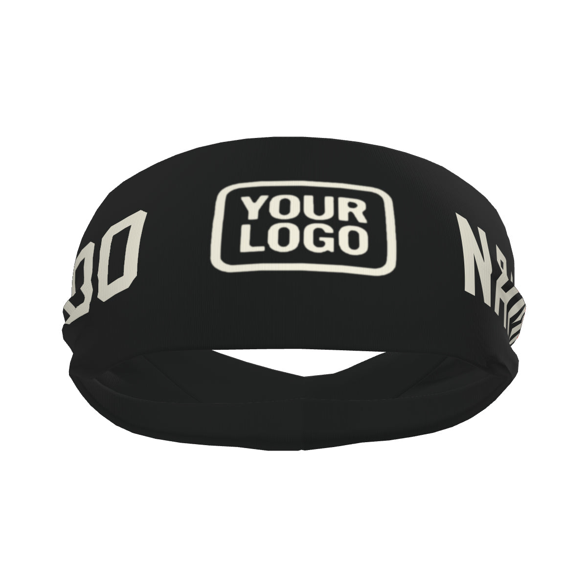Maßgeschneidertes Schwarz Beige Sport Stirnband