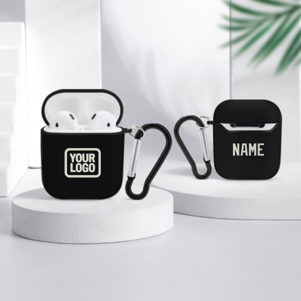 Maßgeschneidertes Schwarz Beige AirPods-Hülle