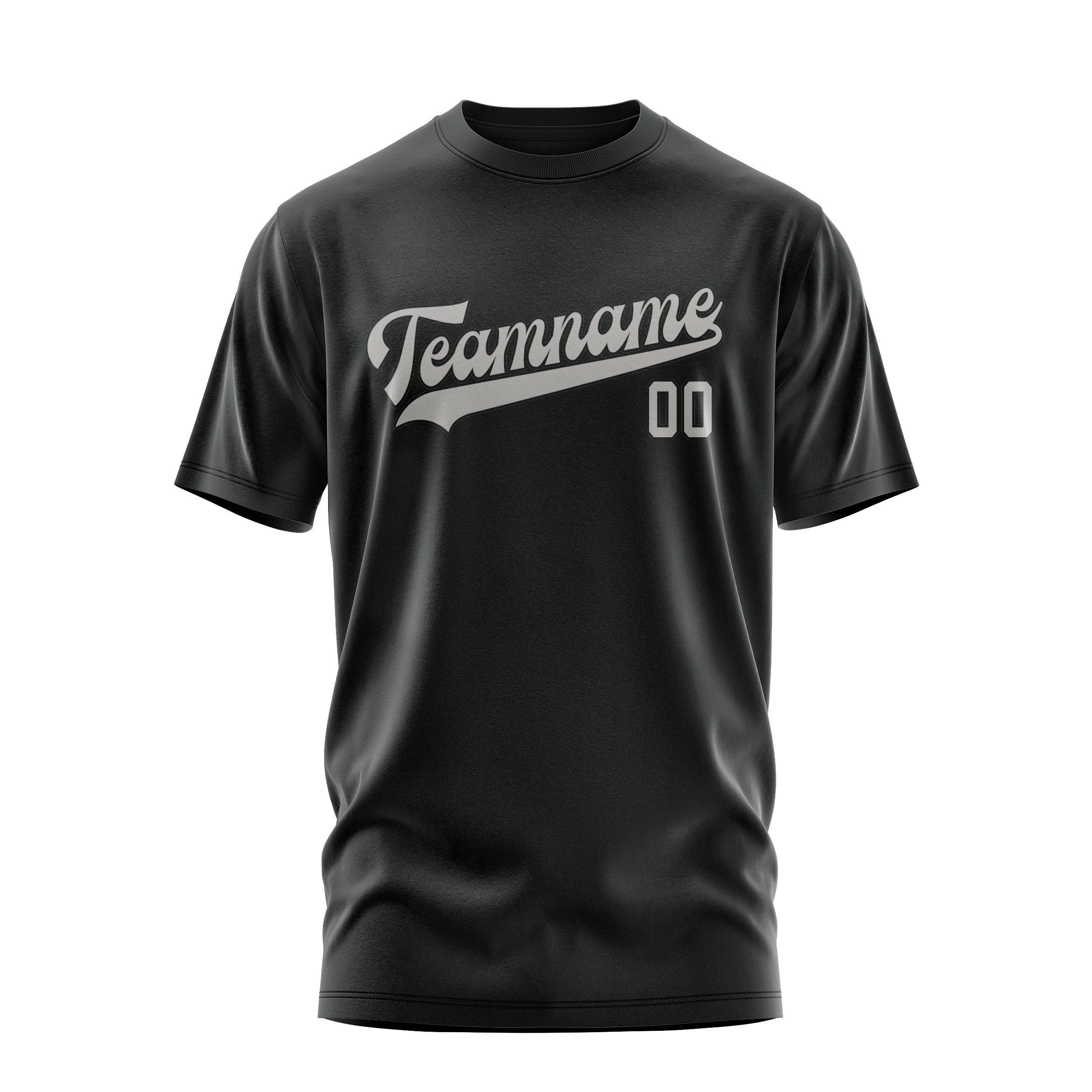 Maßgeschneidertes Schwarz Grau T-Shirt