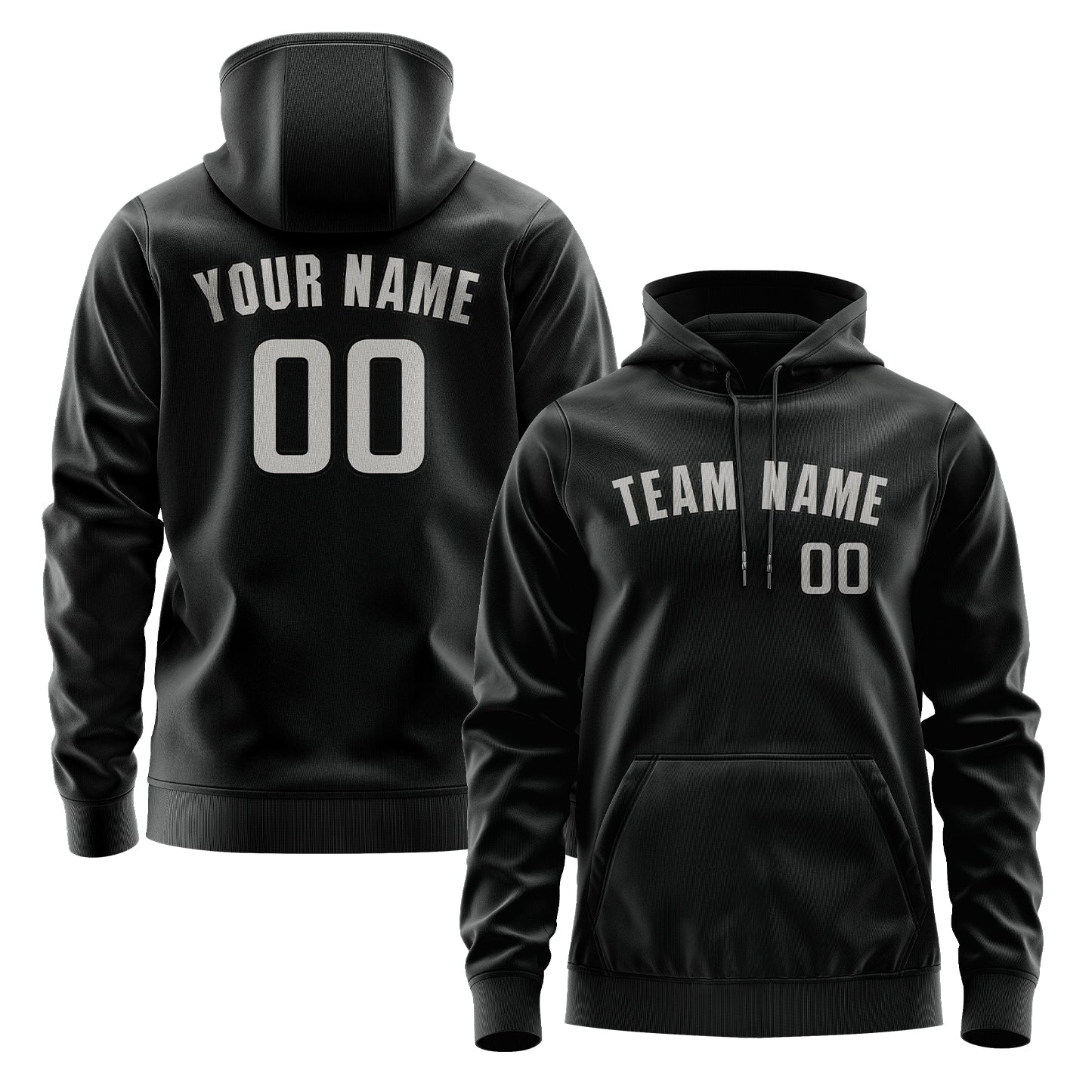 Maßgeschneidertes Schwarz Grau Hoodie