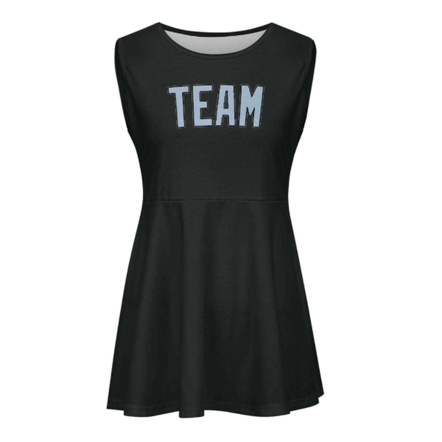 Maßgeschneidertes Schwarz Hellblau Cheerleader-Kleid
