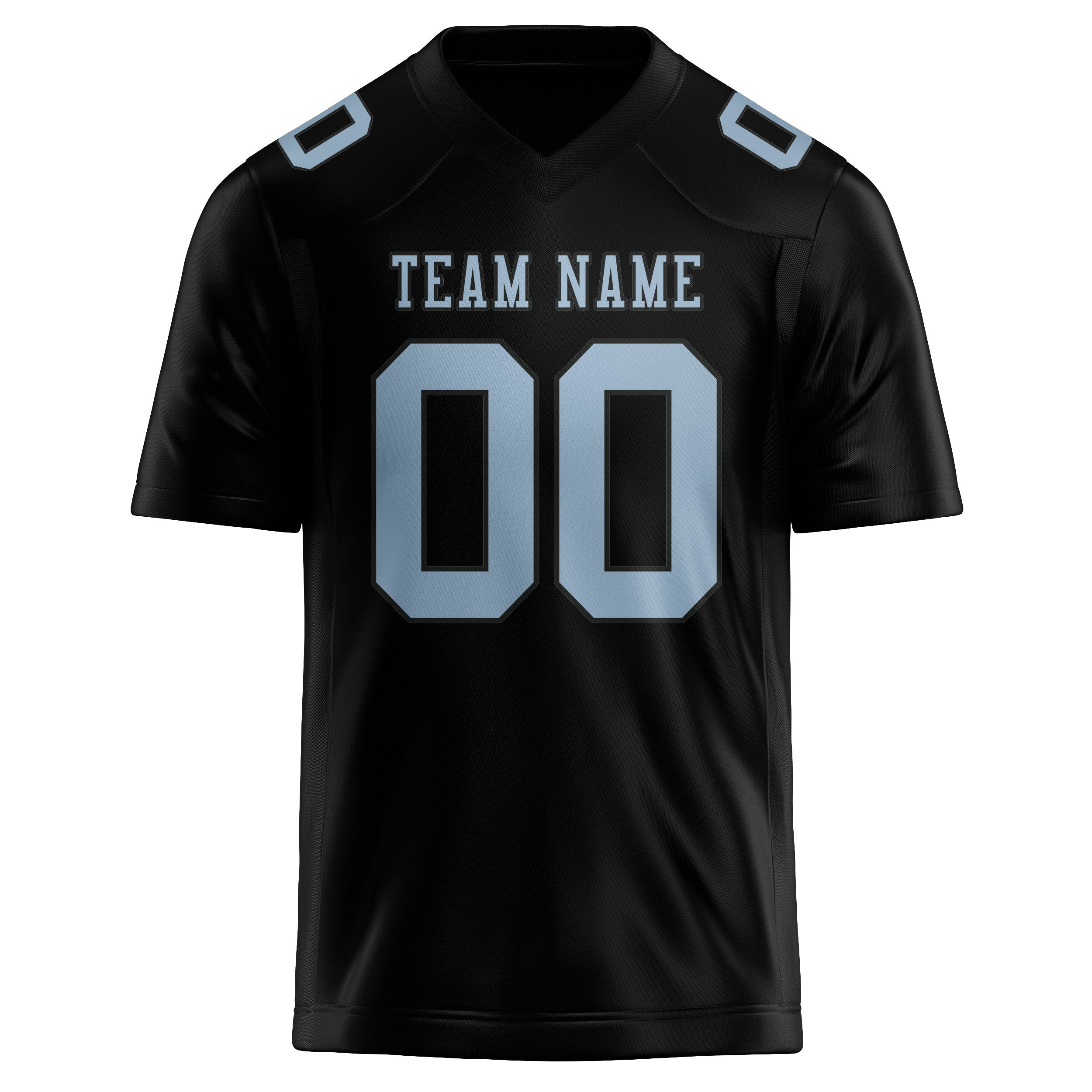 Maßgeschneidertes Professionelles Schwarz Hellblau Rugbytrikot