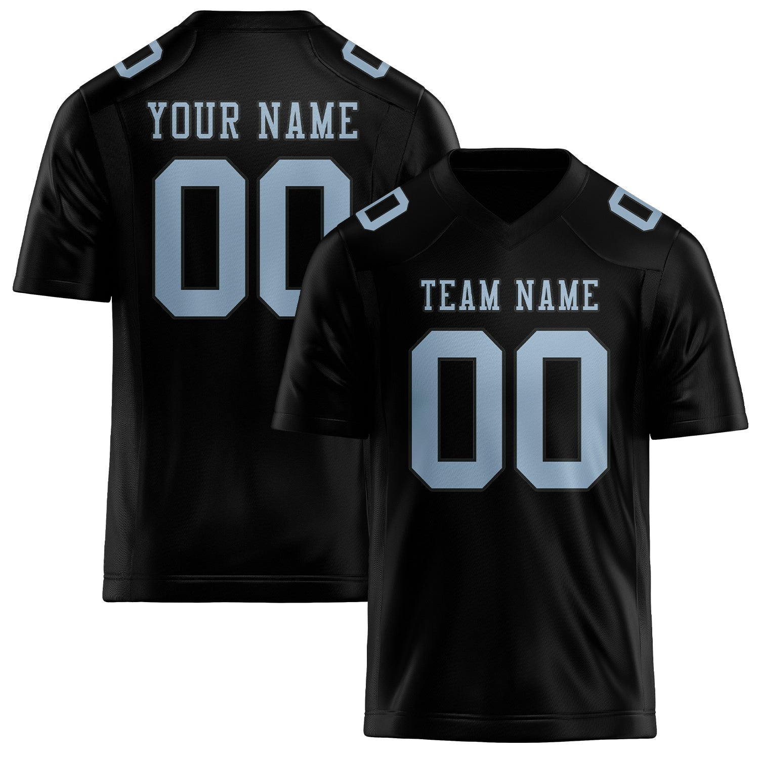 Maßgeschneidertes Professionelles Schwarz Hellblau Rugbytrikot