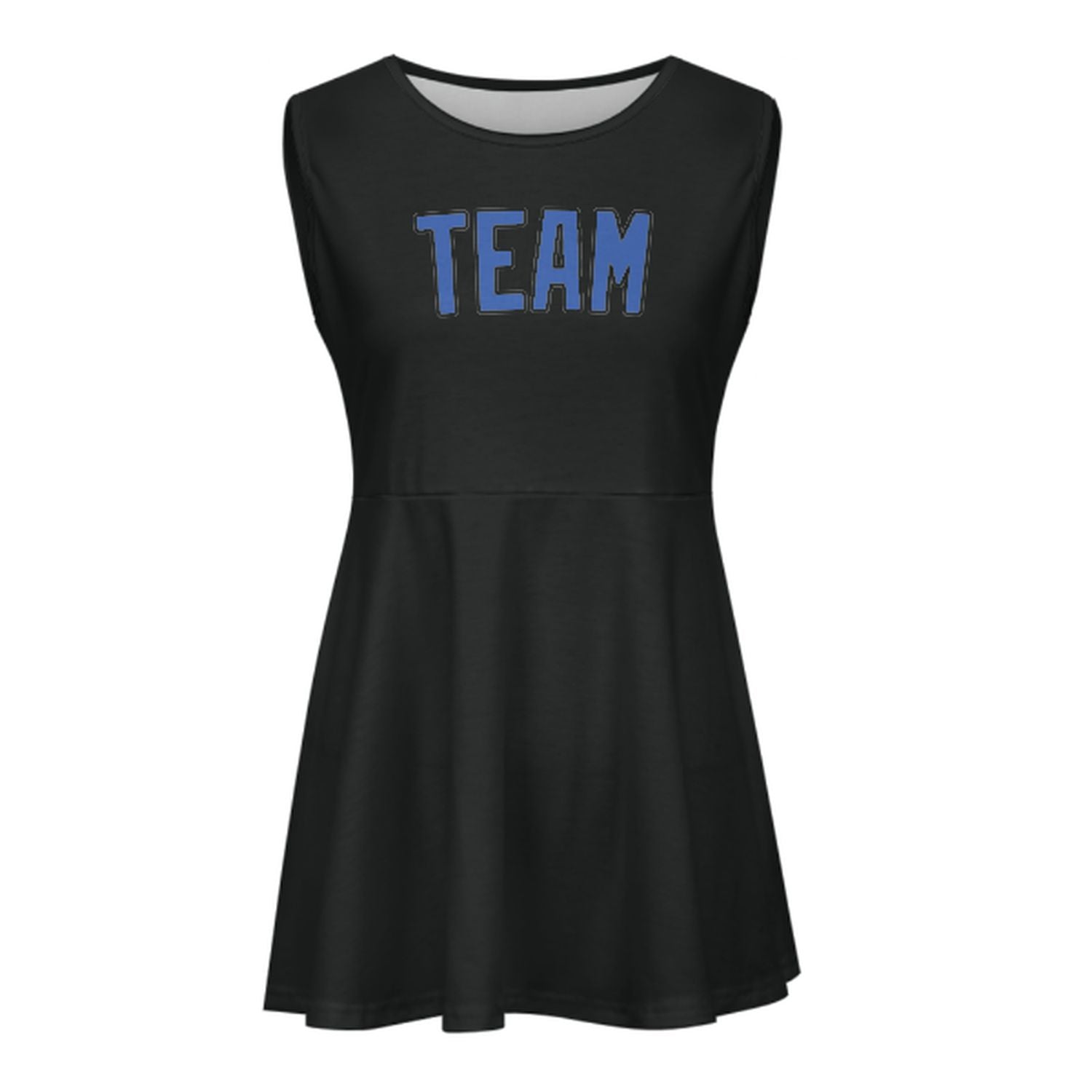 Maßgeschneidertes Schwarz Himmelblau Cheerleader-Kleid