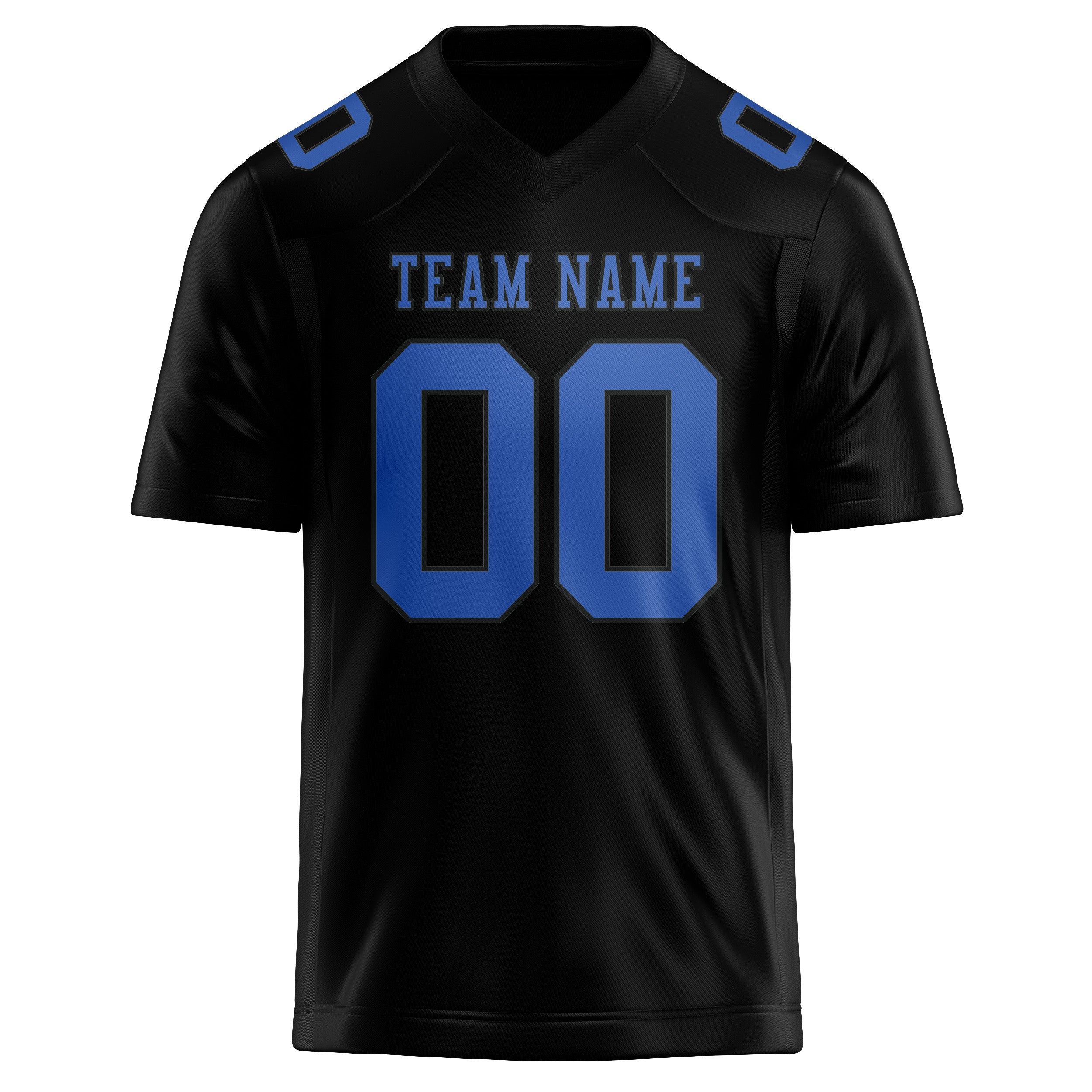 Maßgeschneidertes Professionelles Schwarz Himmelblau Rugbytrikot