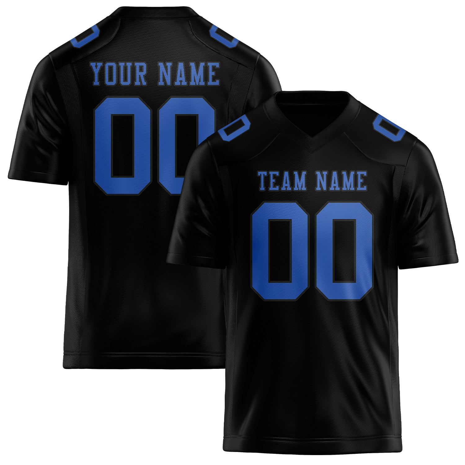 Maßgeschneidertes Professionelles Schwarz Himmelblau Rugbytrikot