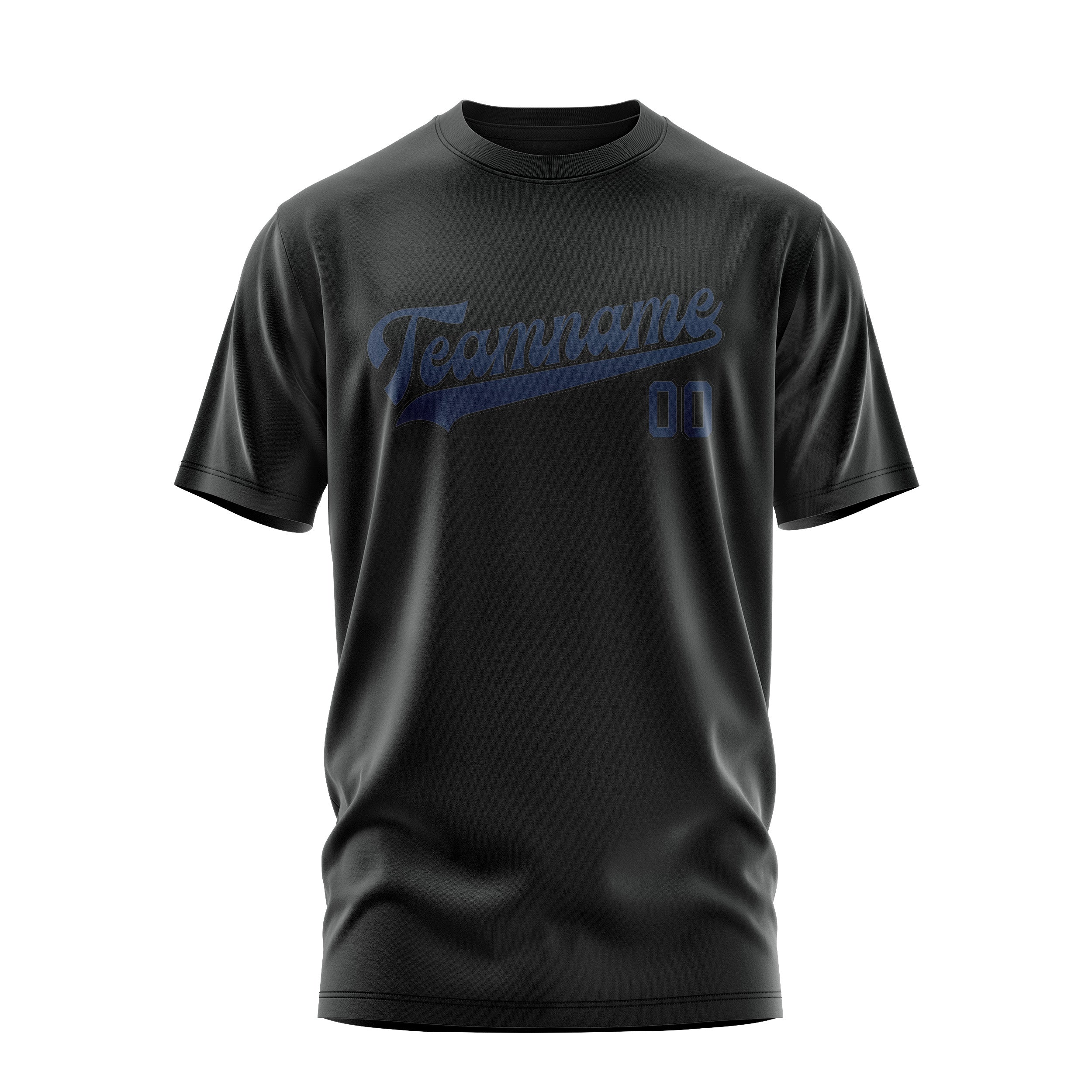 Maßgeschneidertes Schwarz Marineblau T-Shirt