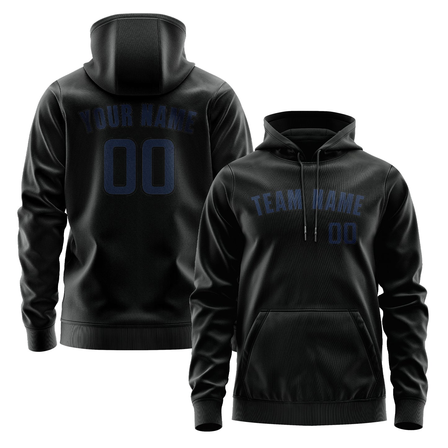Maßgeschneidertes Schwarz Marineblau Hoodie