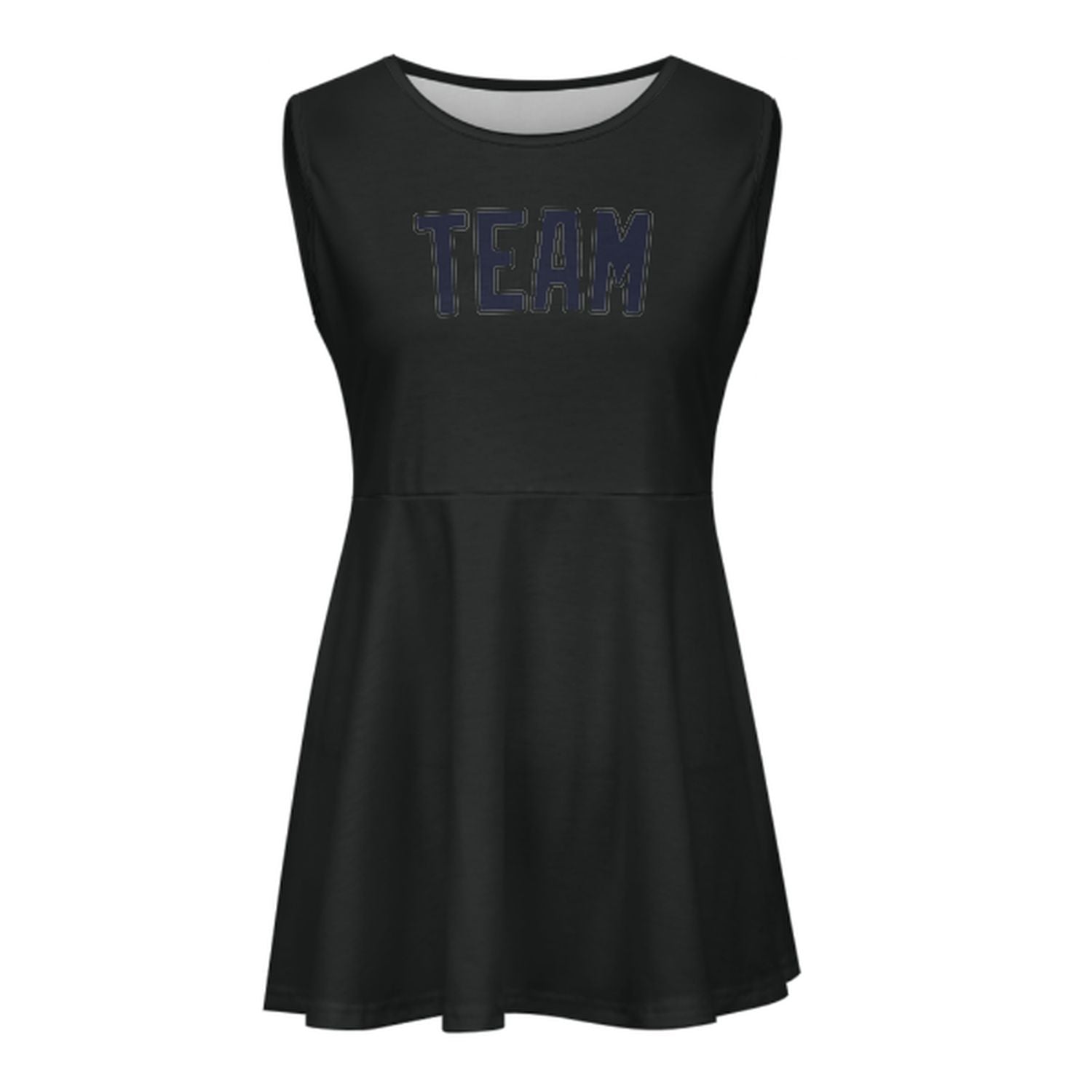 Maßgeschneidertes Schwarz Stahlblau Cheerleader-Kleid