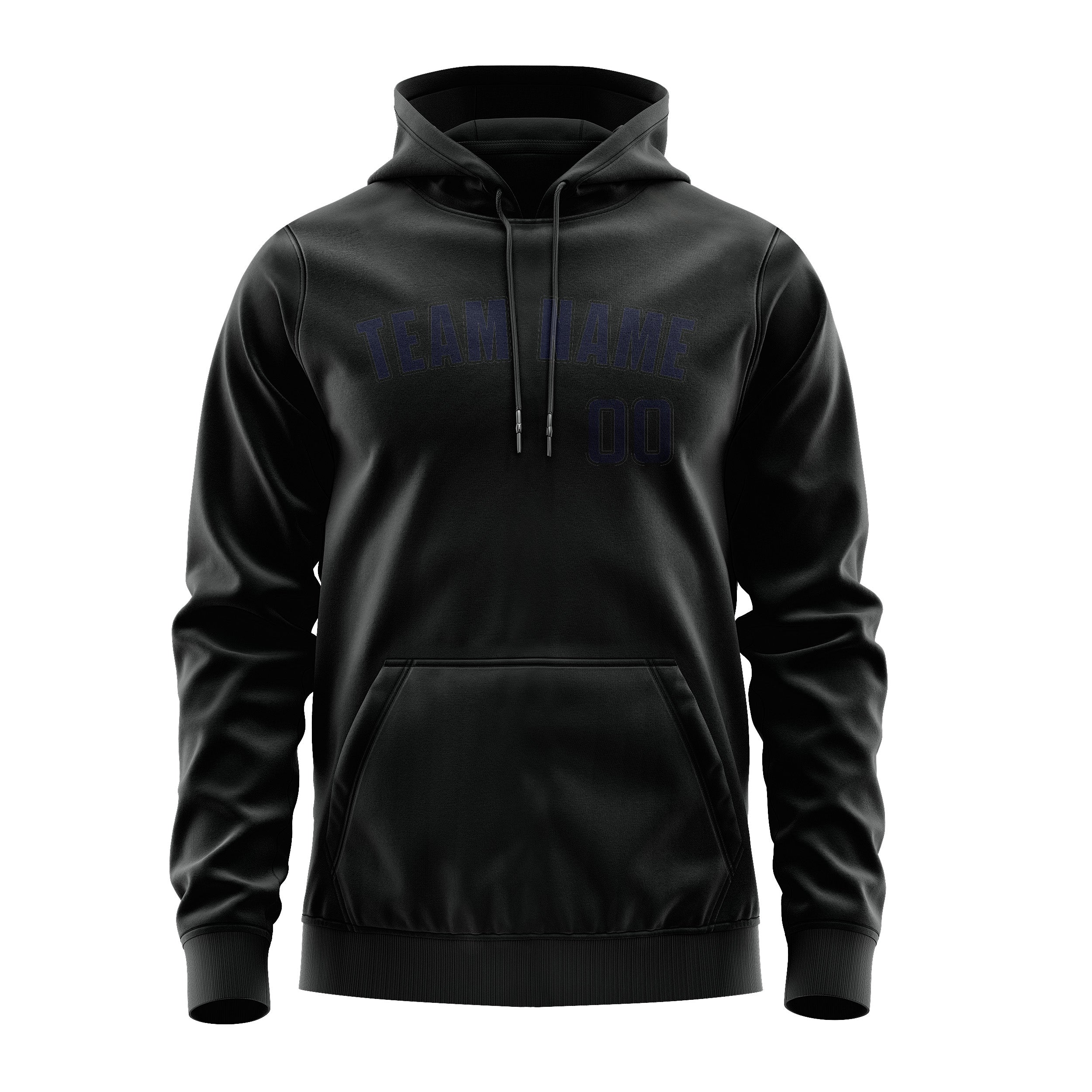 Maßgeschneidertes Schwarz Stahlblau Hoodie