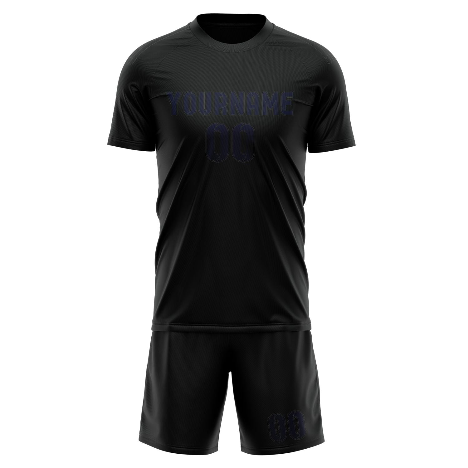 Maßgeschneidertes Professionelles Schwarz Stahlblau Fußballtrikot-Set