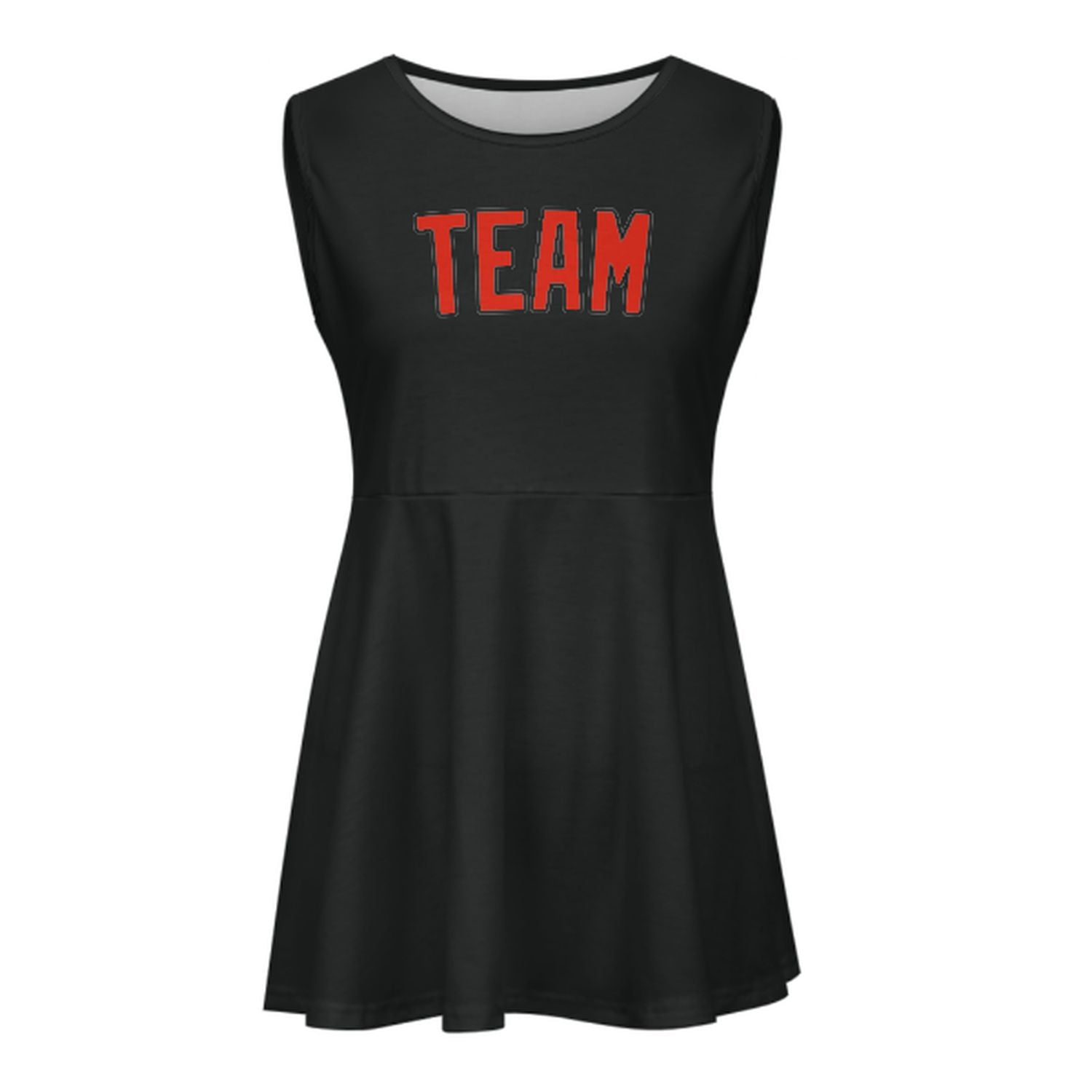 Maßgeschneidertes Schwarz Orangerot Cheerleader-Kleid