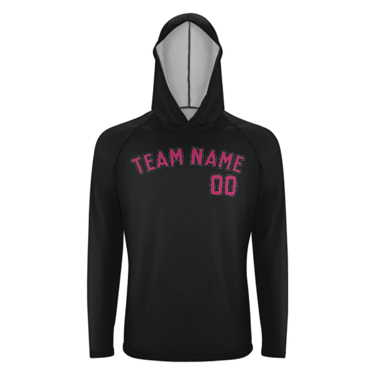 Maßgeschneidertes Schwarz Rosarot UV-Hoodie