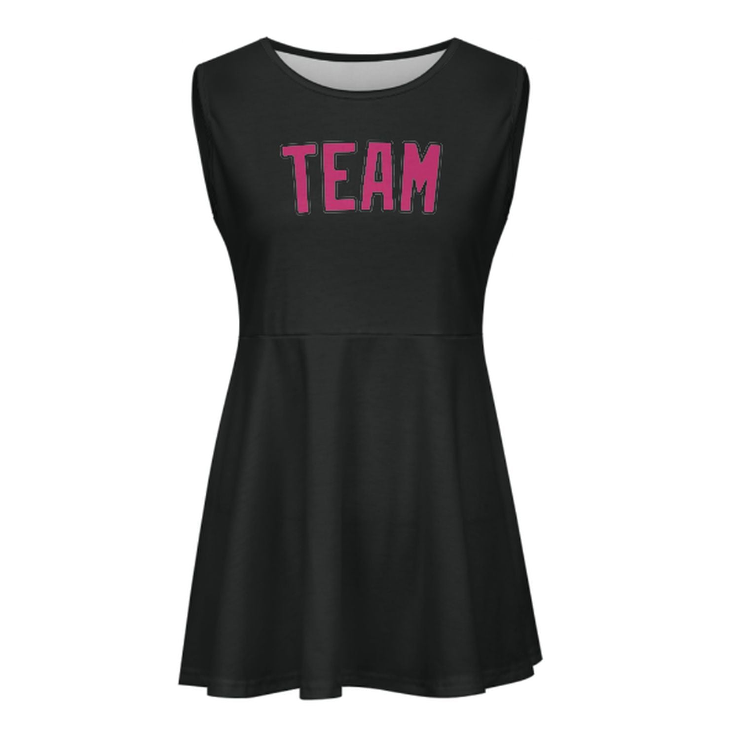 Maßgeschneidertes Schwarz Rosarot Cheerleader-Kleid