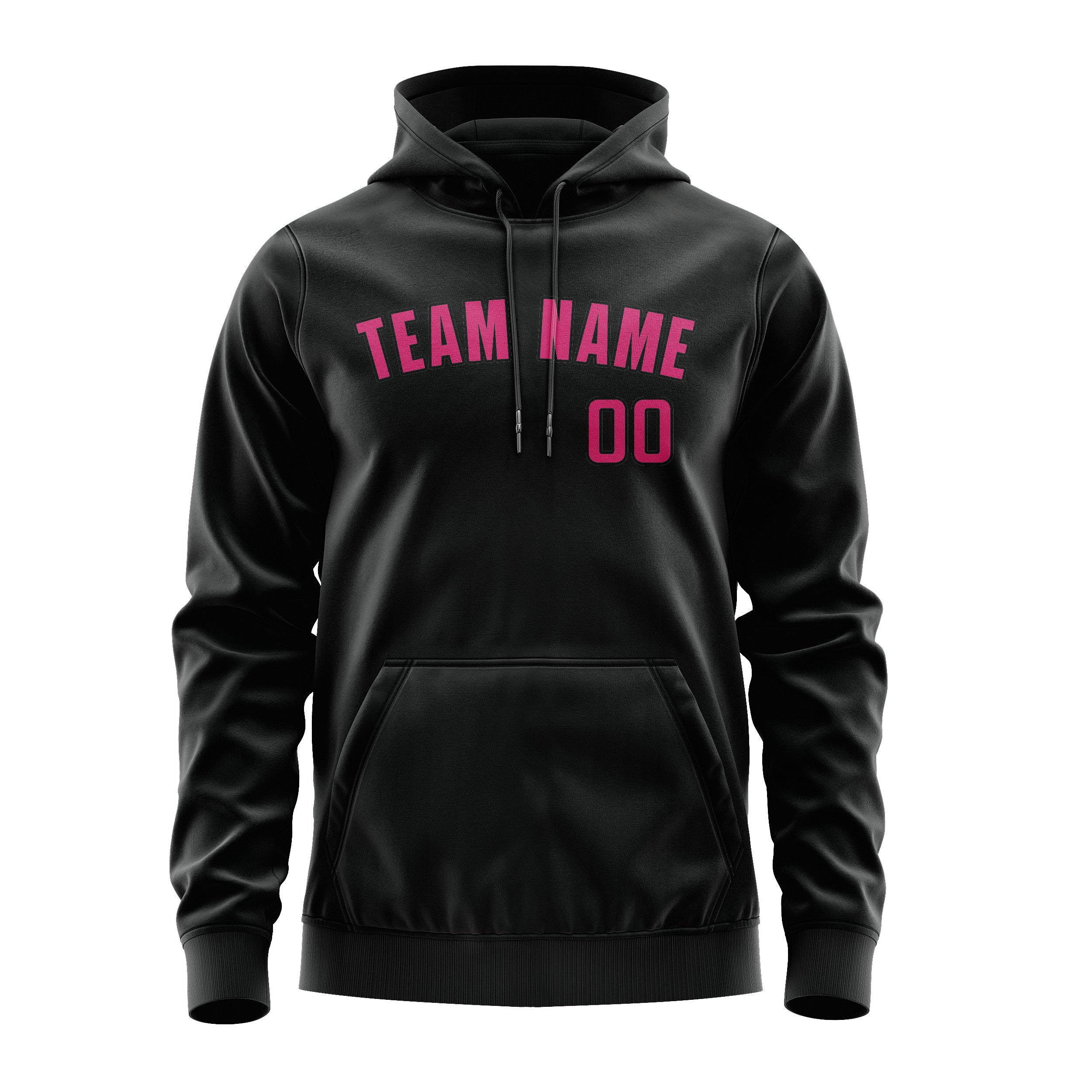 Maßgeschneidertes Schwarz Rosarot Hoodie