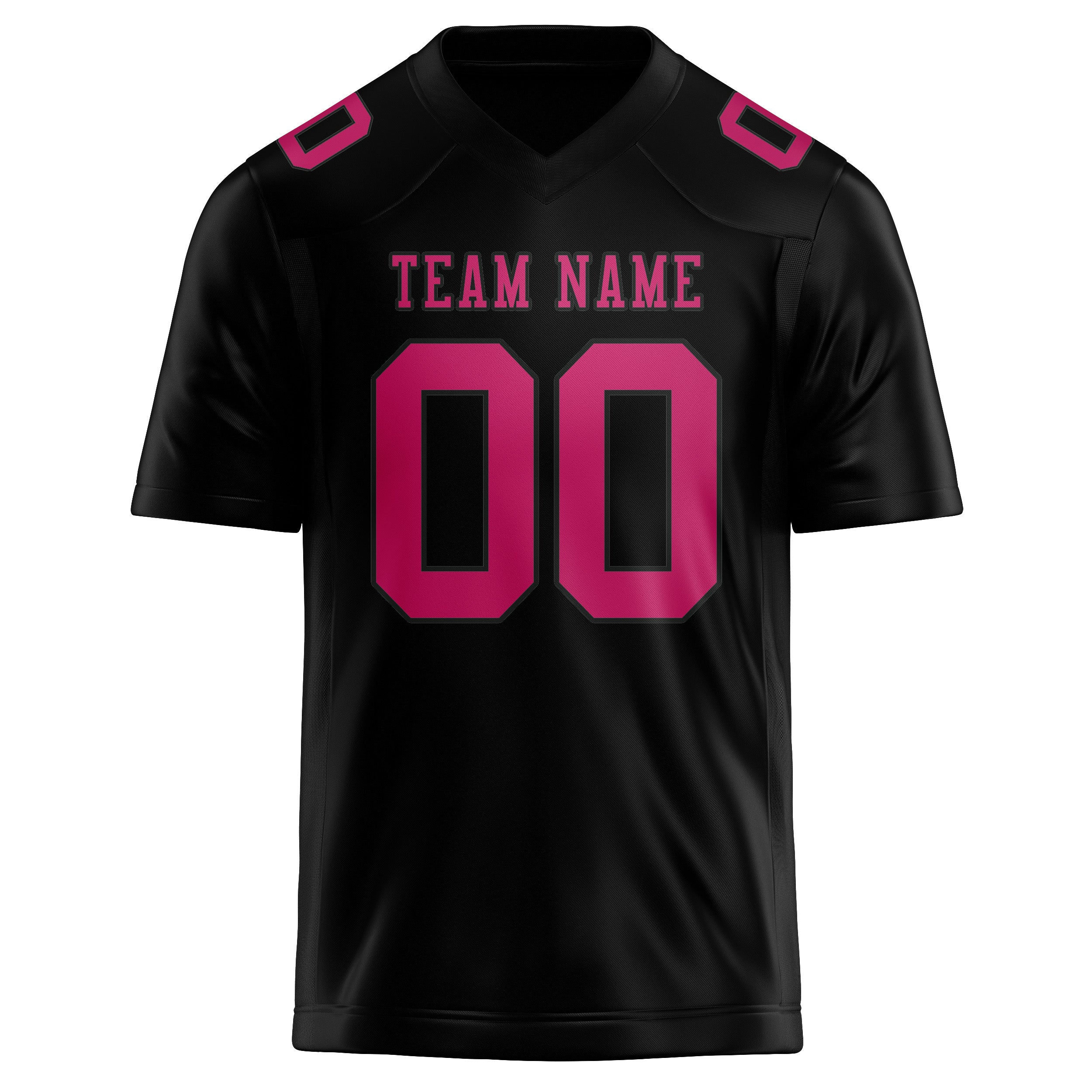 Maßgeschneidertes Professionelles Schwarz Rosarot Rugbytrikot