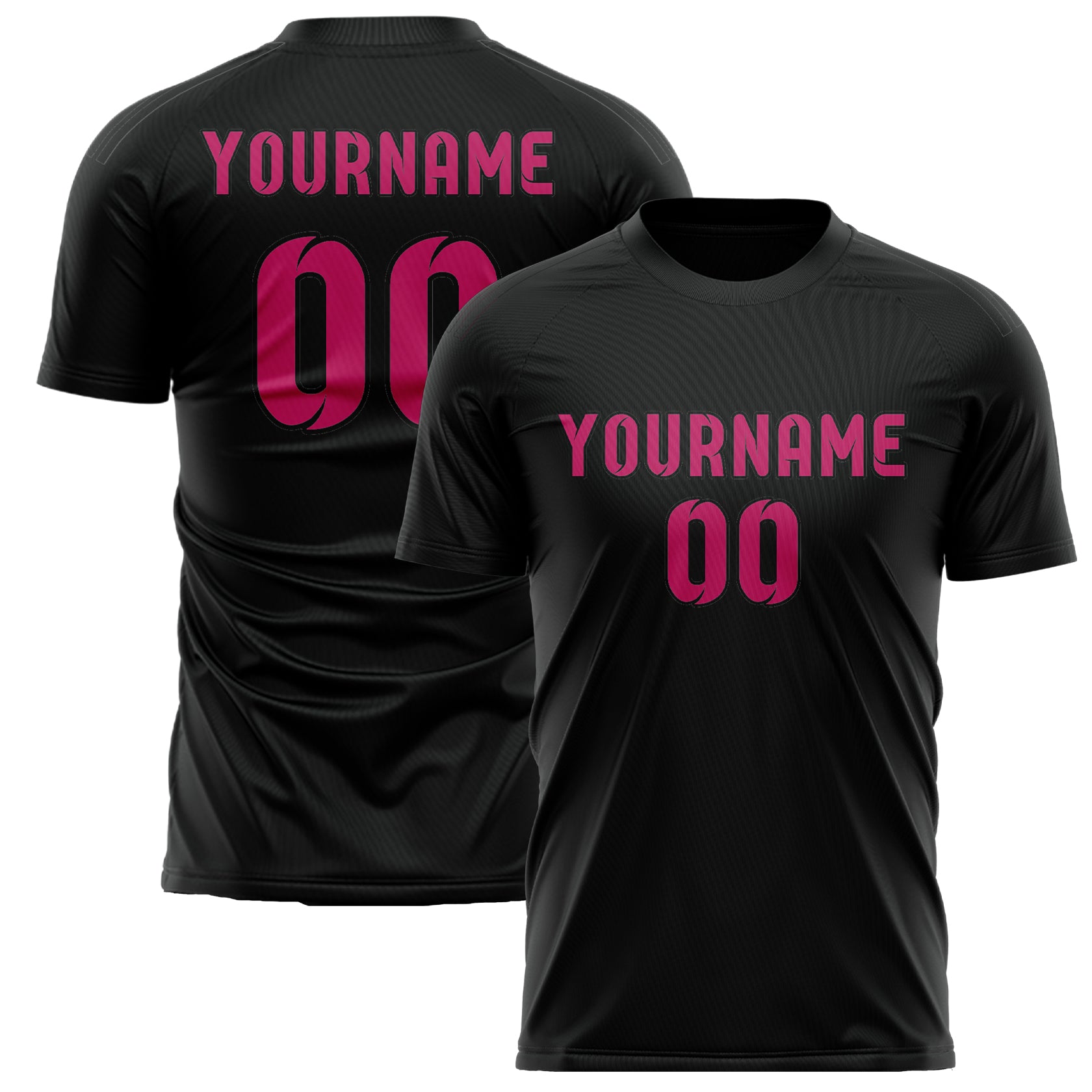 Benutzerdefiniertes Professionelles Schwarz Rosarot Fußballtrikot