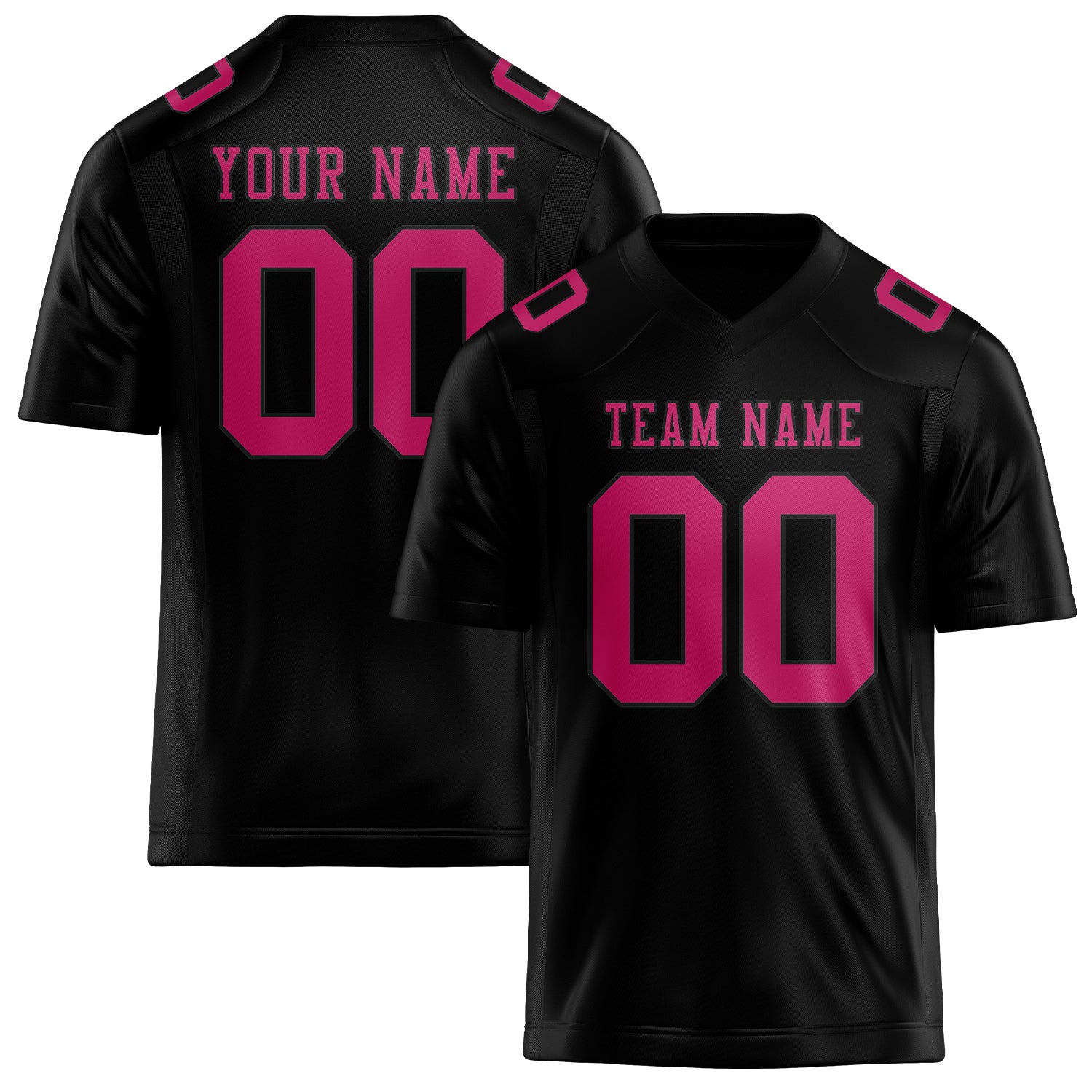 Maßgeschneidertes Professionelles Schwarz Rosarot Rugbytrikot
