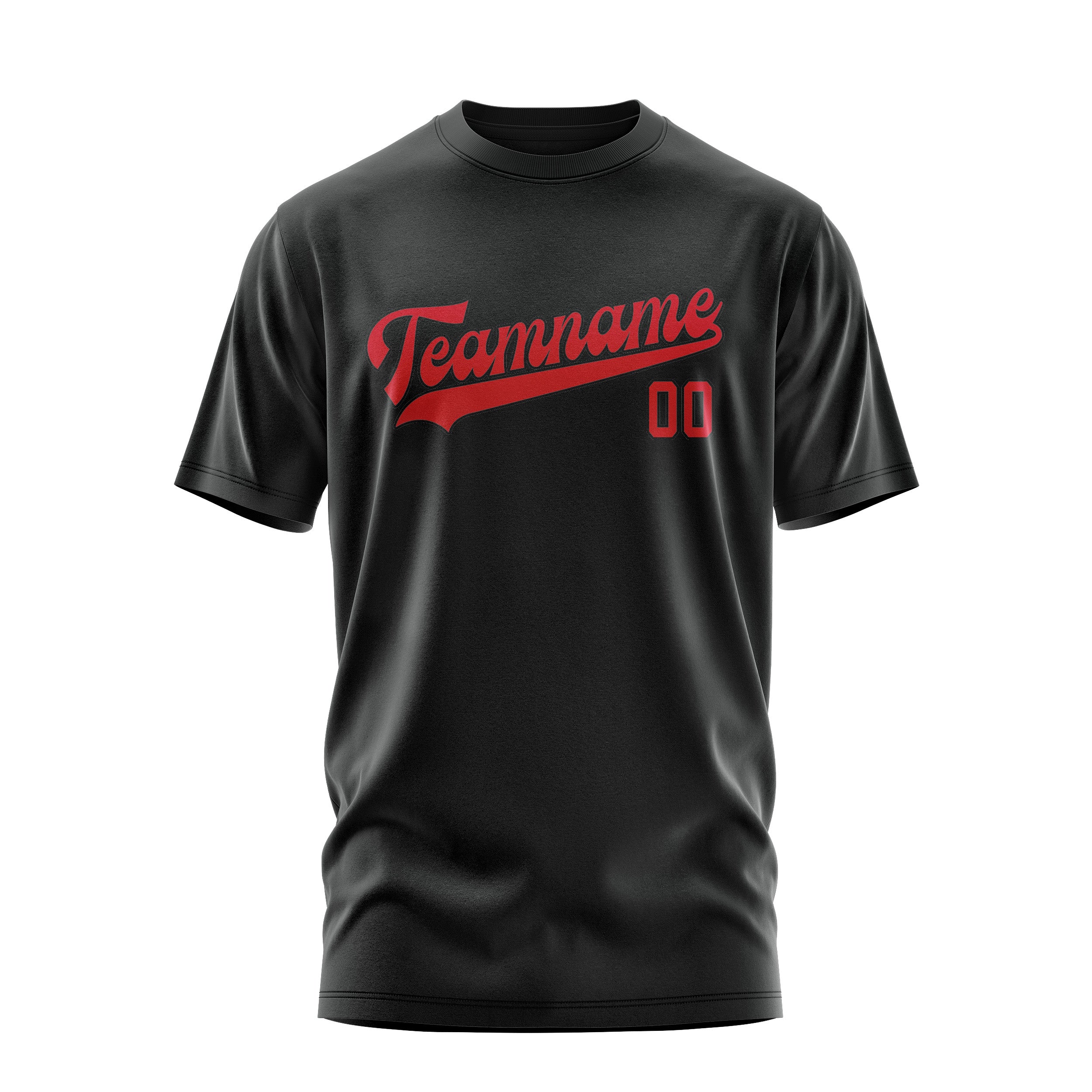 Maßgeschneidertes Schwarz Rot T-Shirt