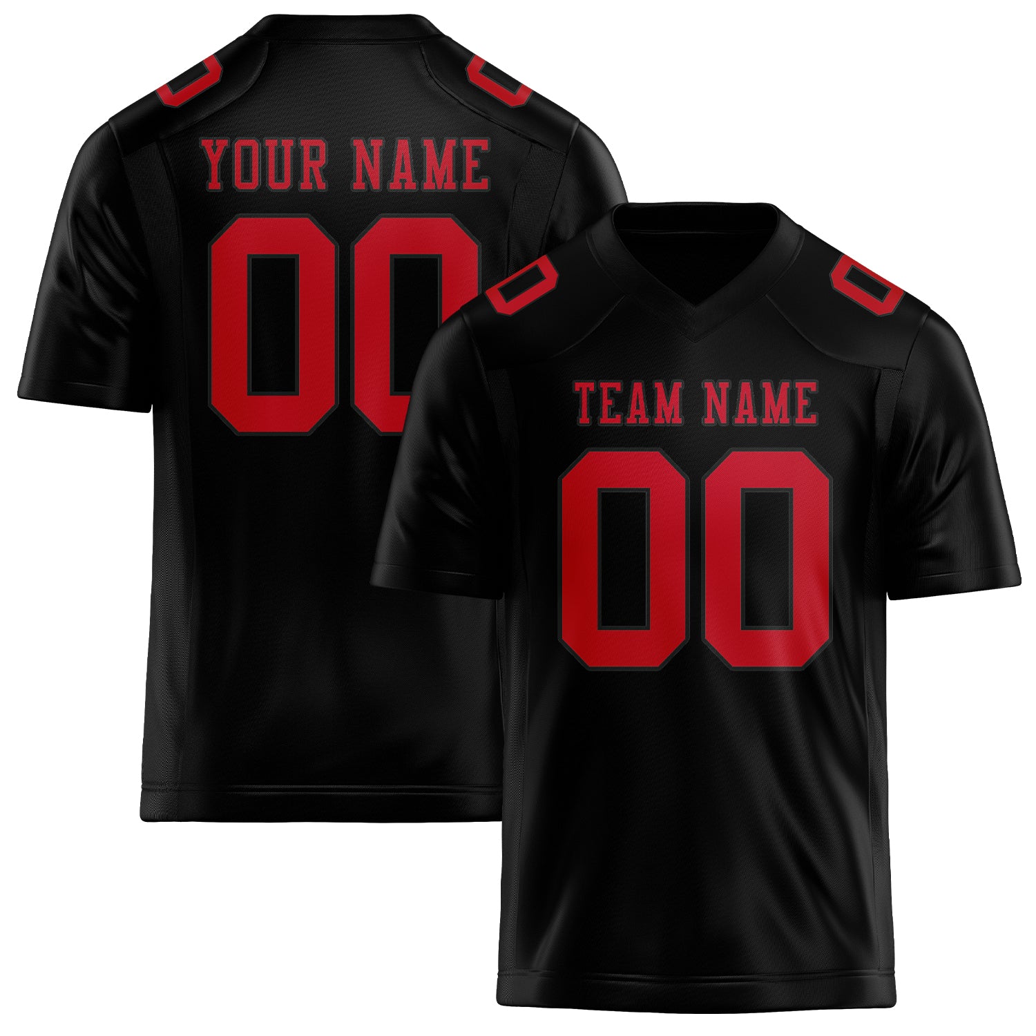 Maßgeschneidertes Professionelles Schwarz Rot Rugbytrikot