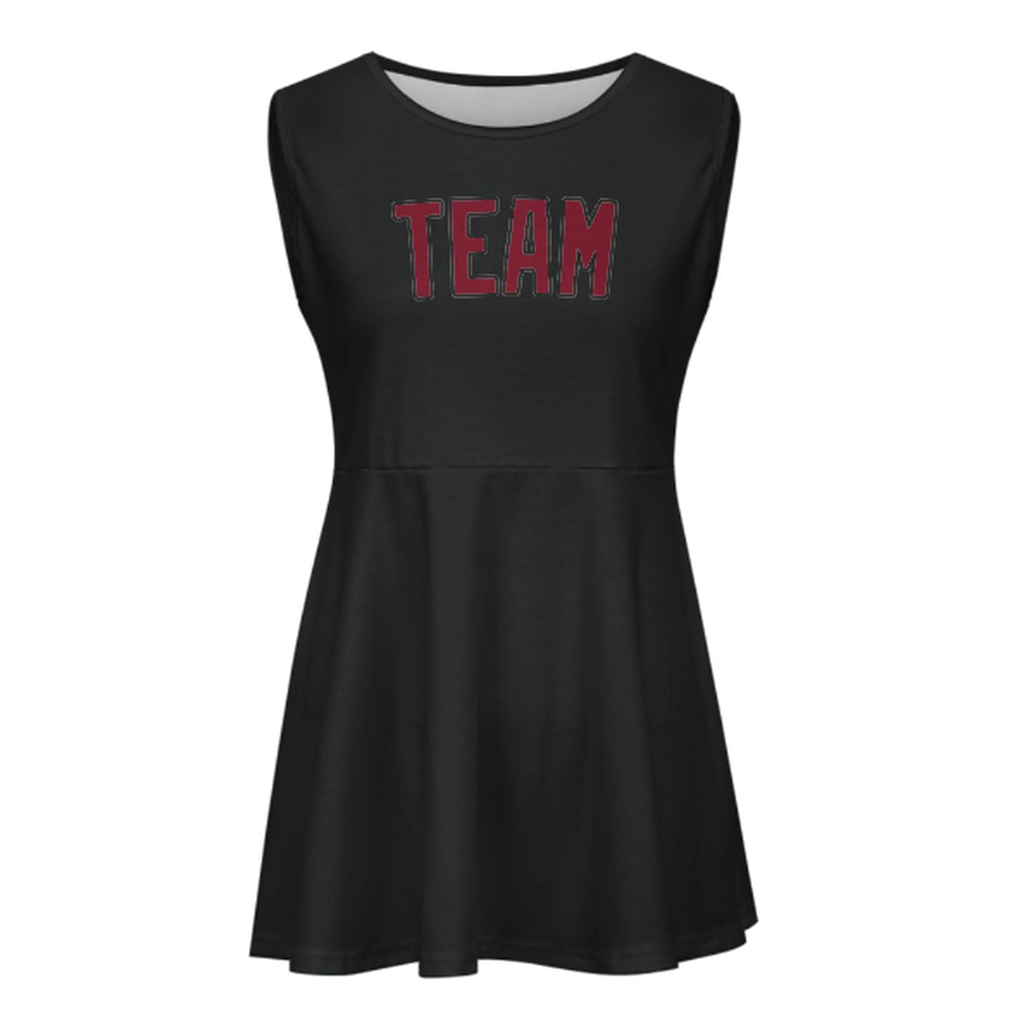 Maßgeschneidertes Schwarz Karmesinrot Cheerleader-Kleid