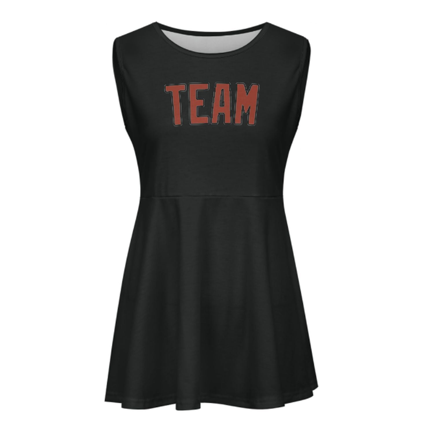 Maßgeschneidertes Schwarz Korallenrot Cheerleader-Kleid