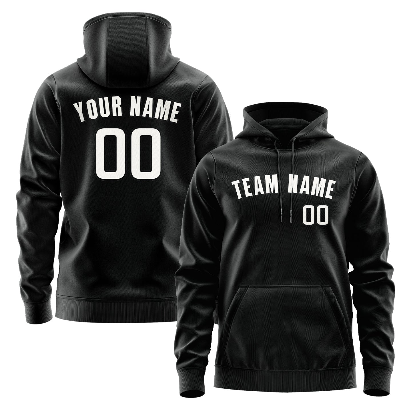 Maßgeschneidertes Schwarz Weiß Hoodie