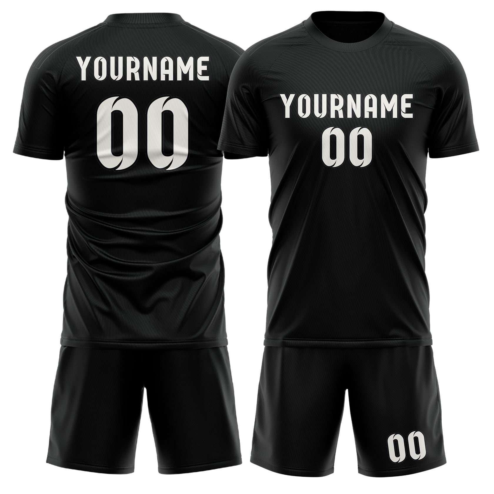 Maßgeschneidertes Professionelles Schwarz Weiß Fußballtrikot-Set