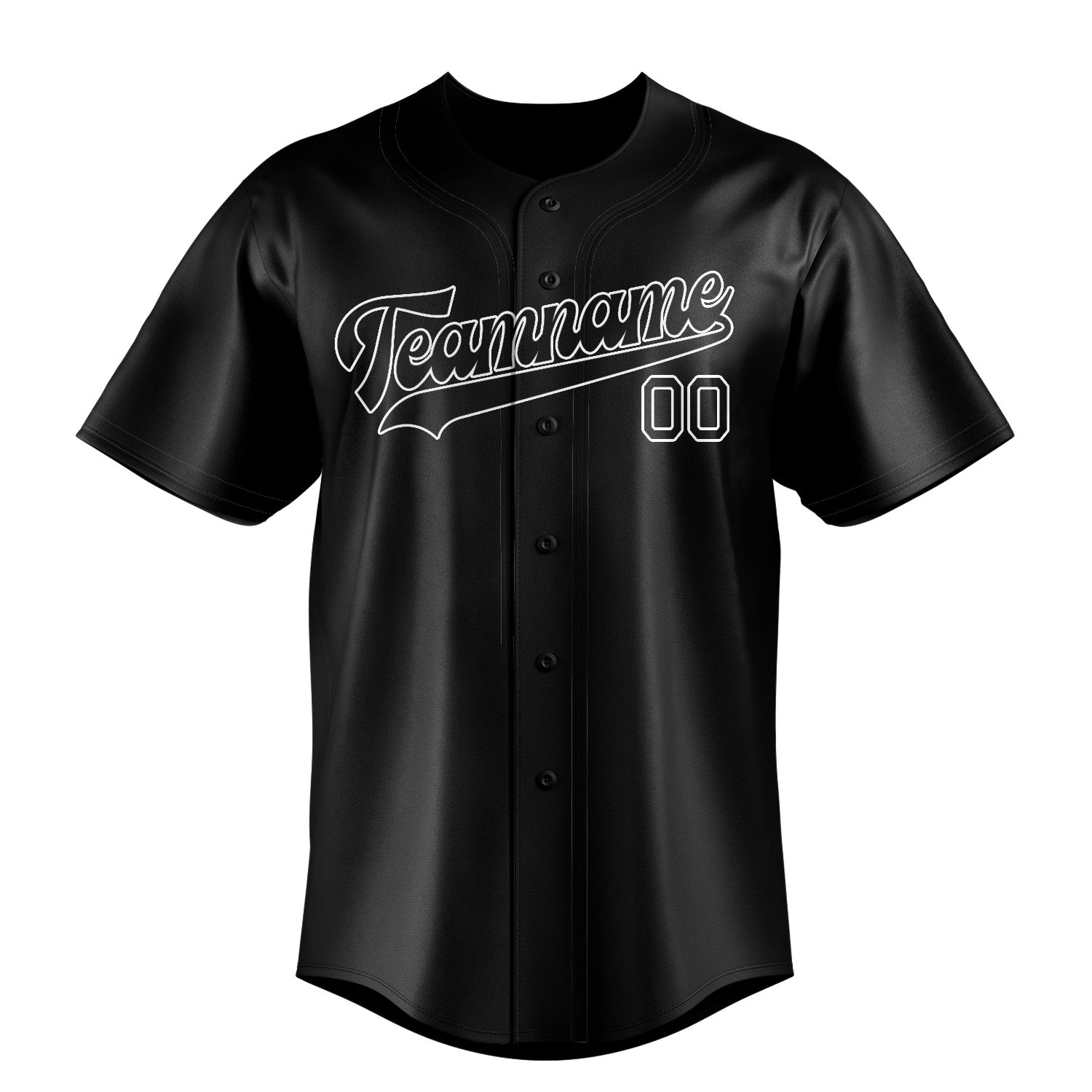 Benutzerdefiniertes Professionelles Schwarz Schwarz Baseballtrikot