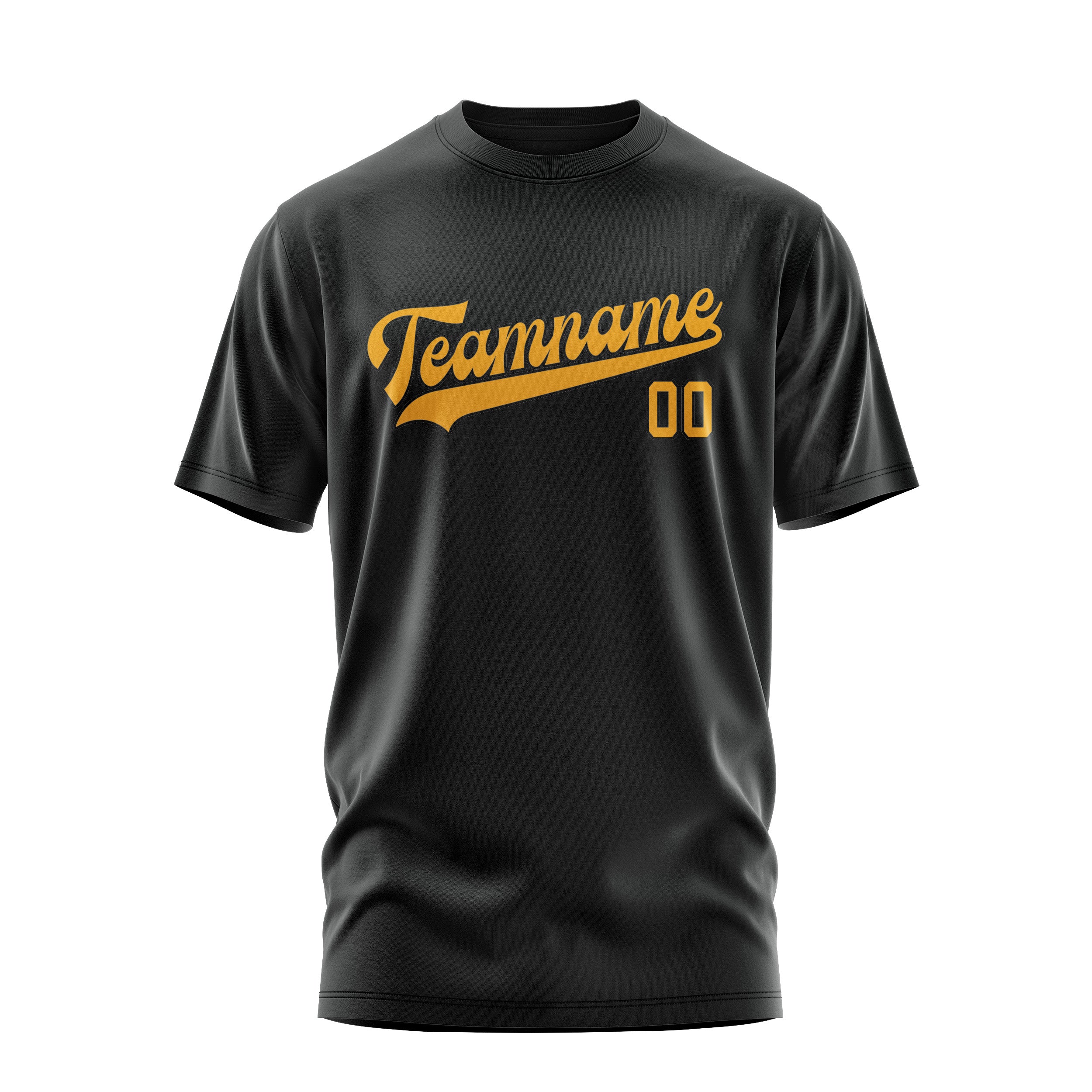 Maßgeschneidertes Schwarz Gelb T-Shirt