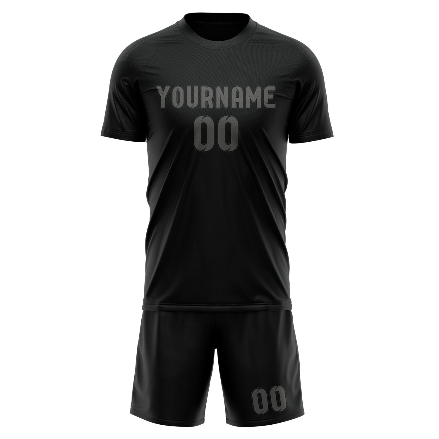 Maßgeschneidertes Professionelles Schwarz Dunkelgrau Fußballtrikot-Set