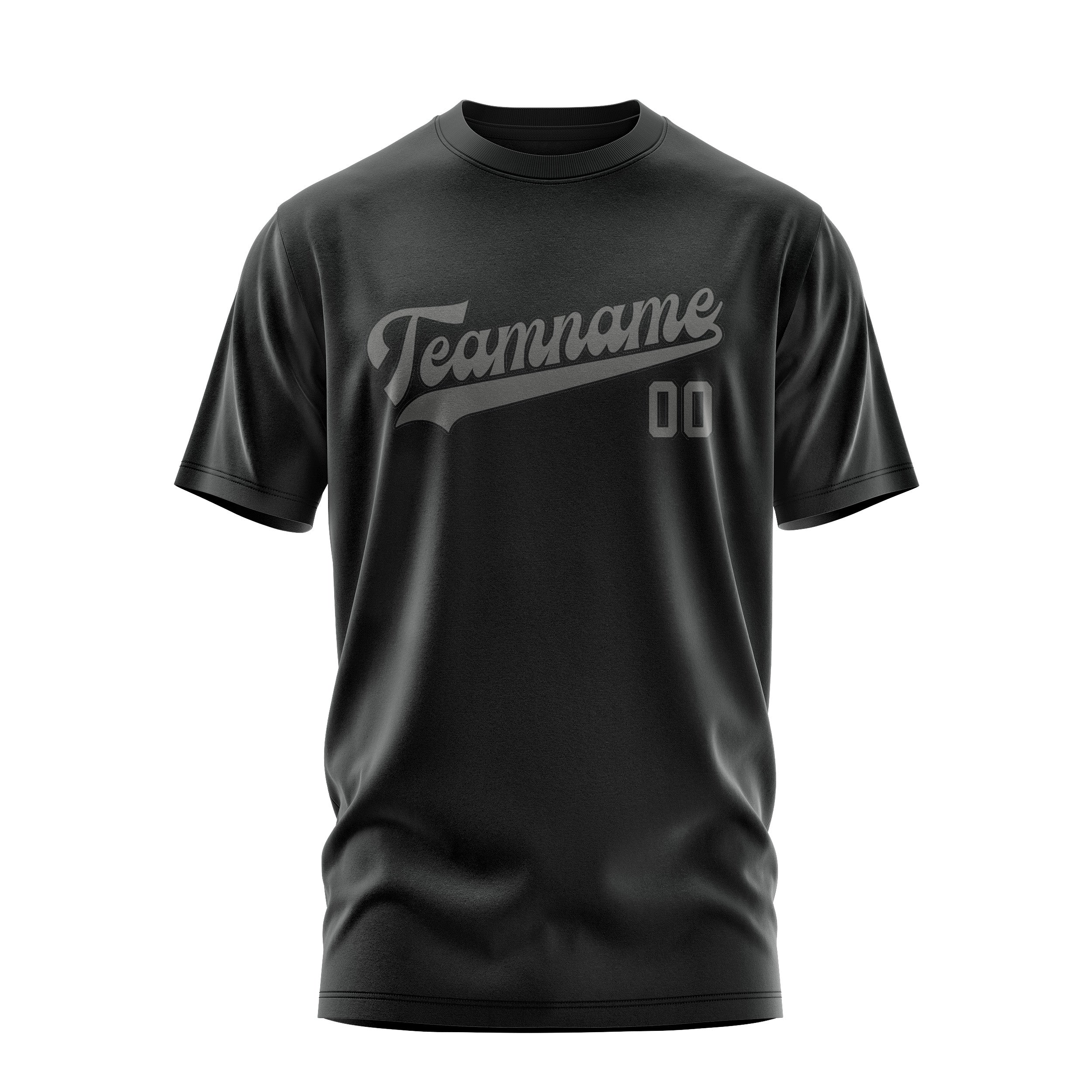 Maßgeschneidertes Schwarz Dunkelgrau T-Shirt