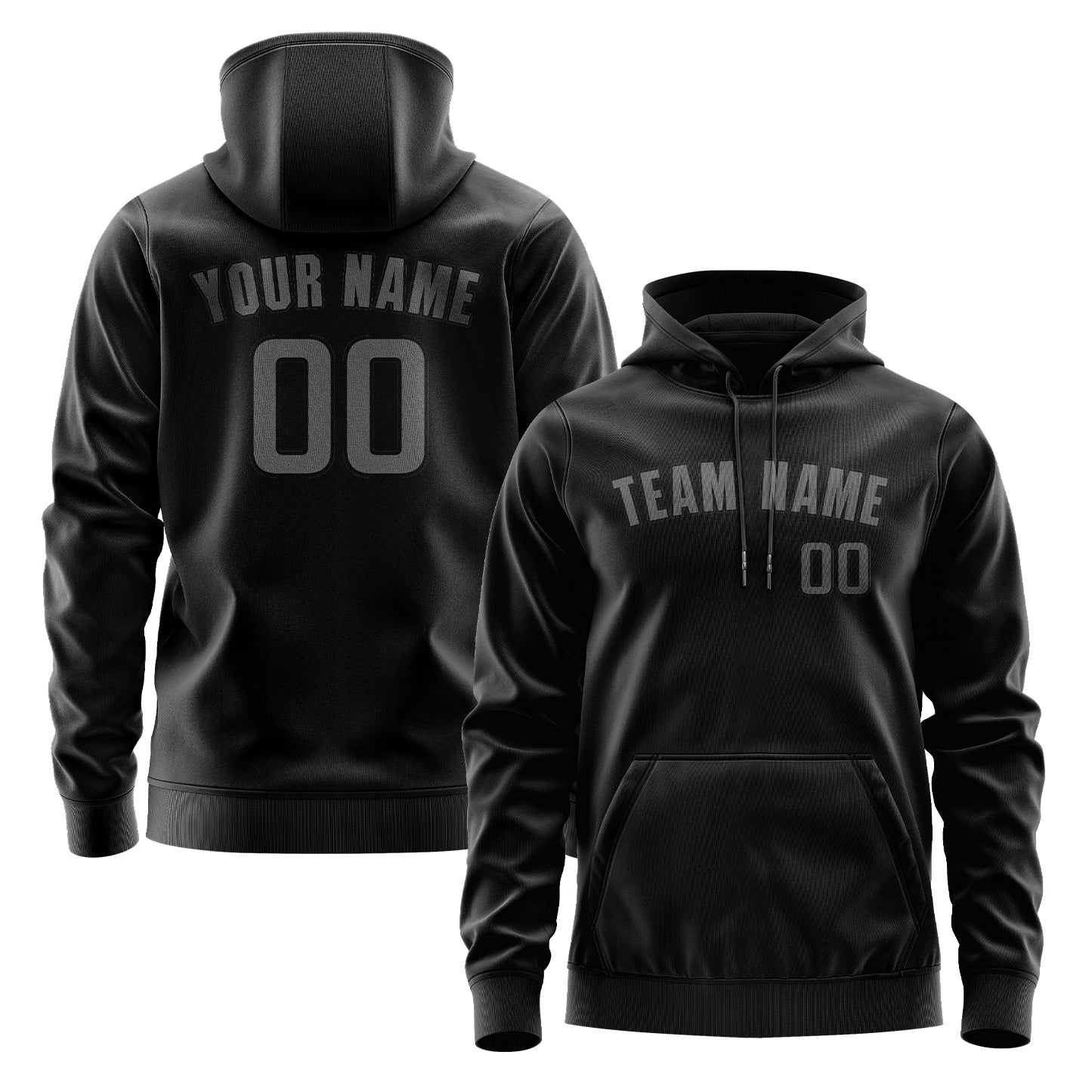Maßgeschneidertes Schwarz Dunkelgrau Hoodie