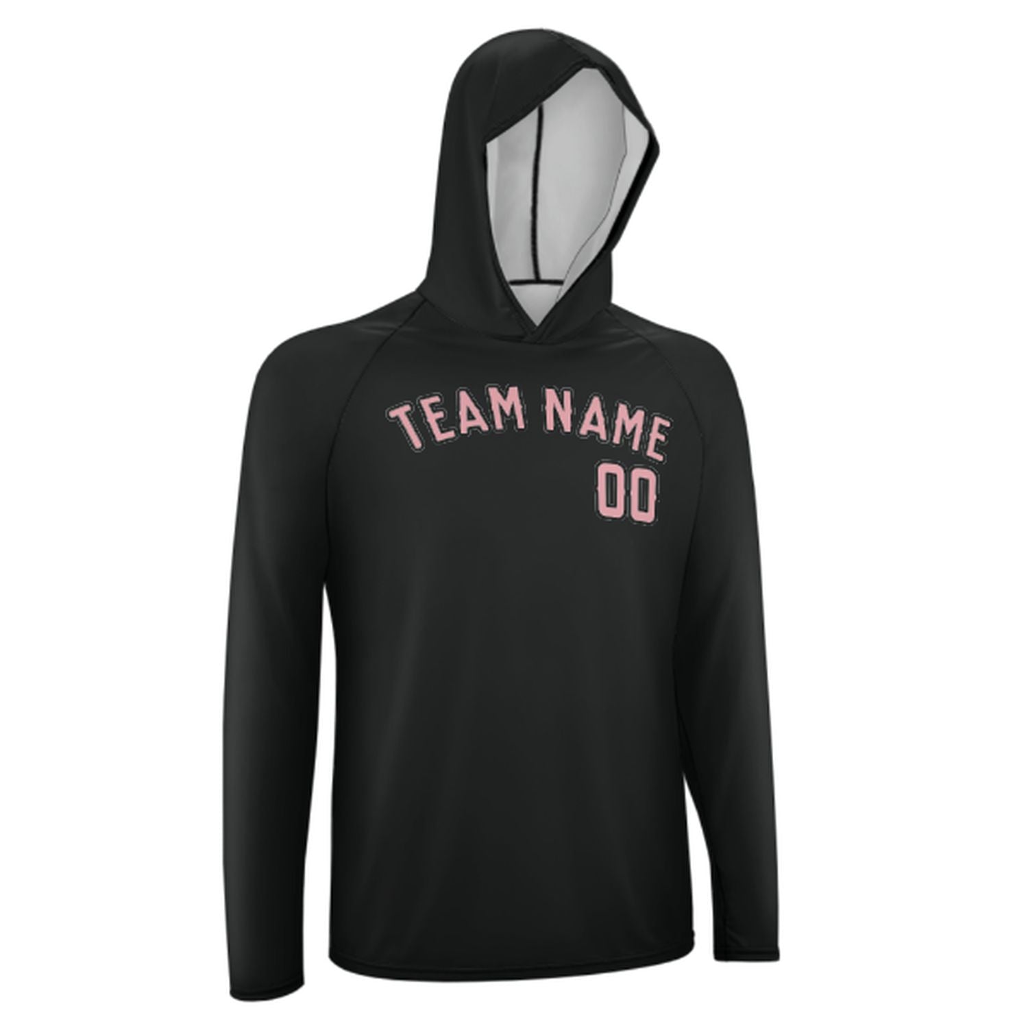 Maßgeschneidertes Schwarz Rosa UV-Hoodie