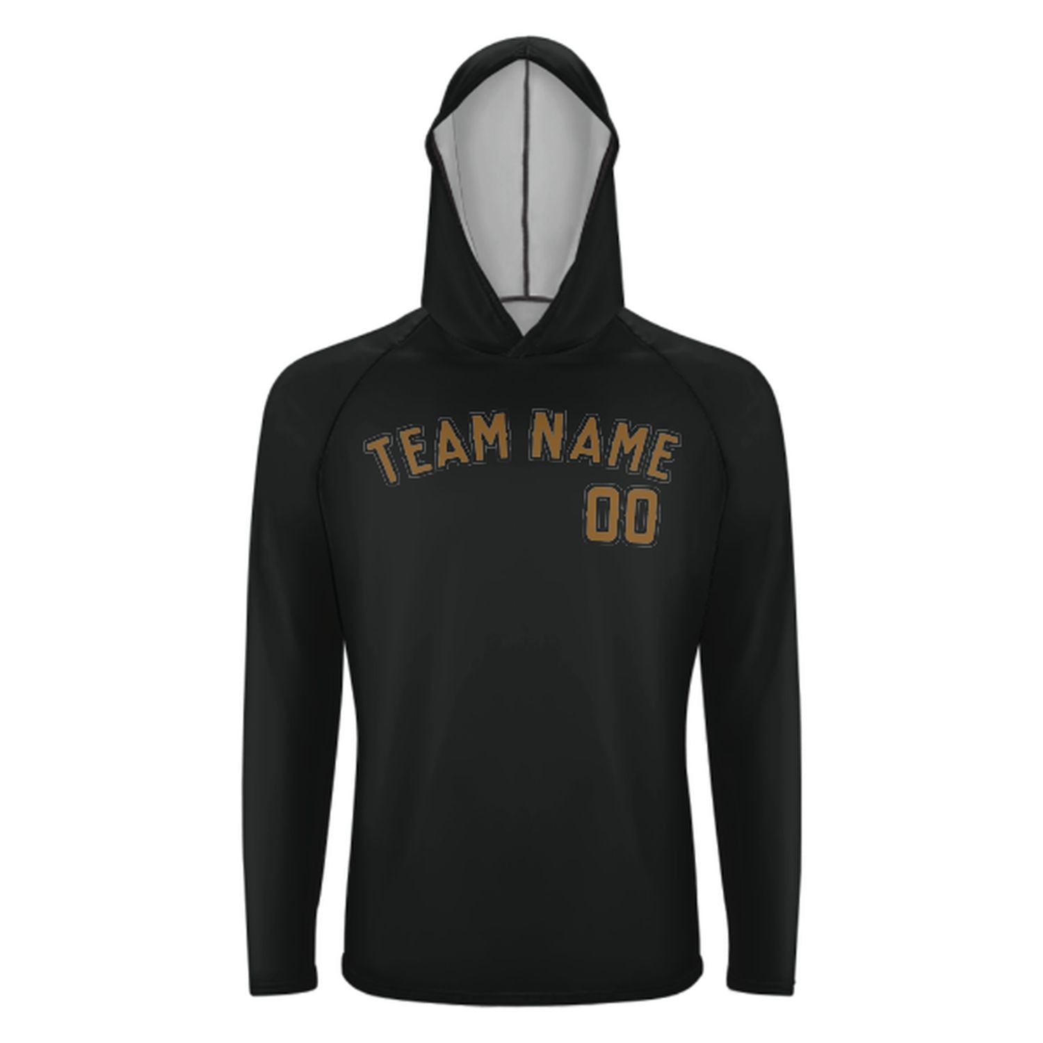 Maßgeschneidertes Schwarz Khaki UV-Hoodie