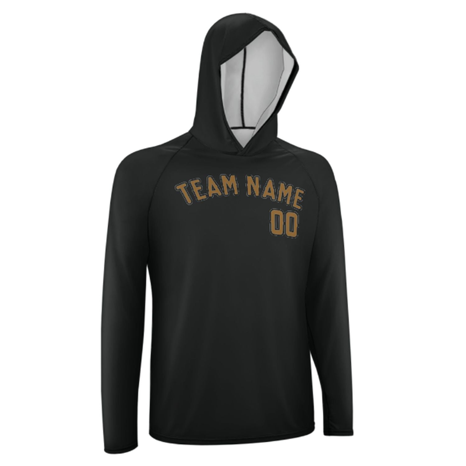 Maßgeschneidertes Schwarz Khaki UV-Hoodie