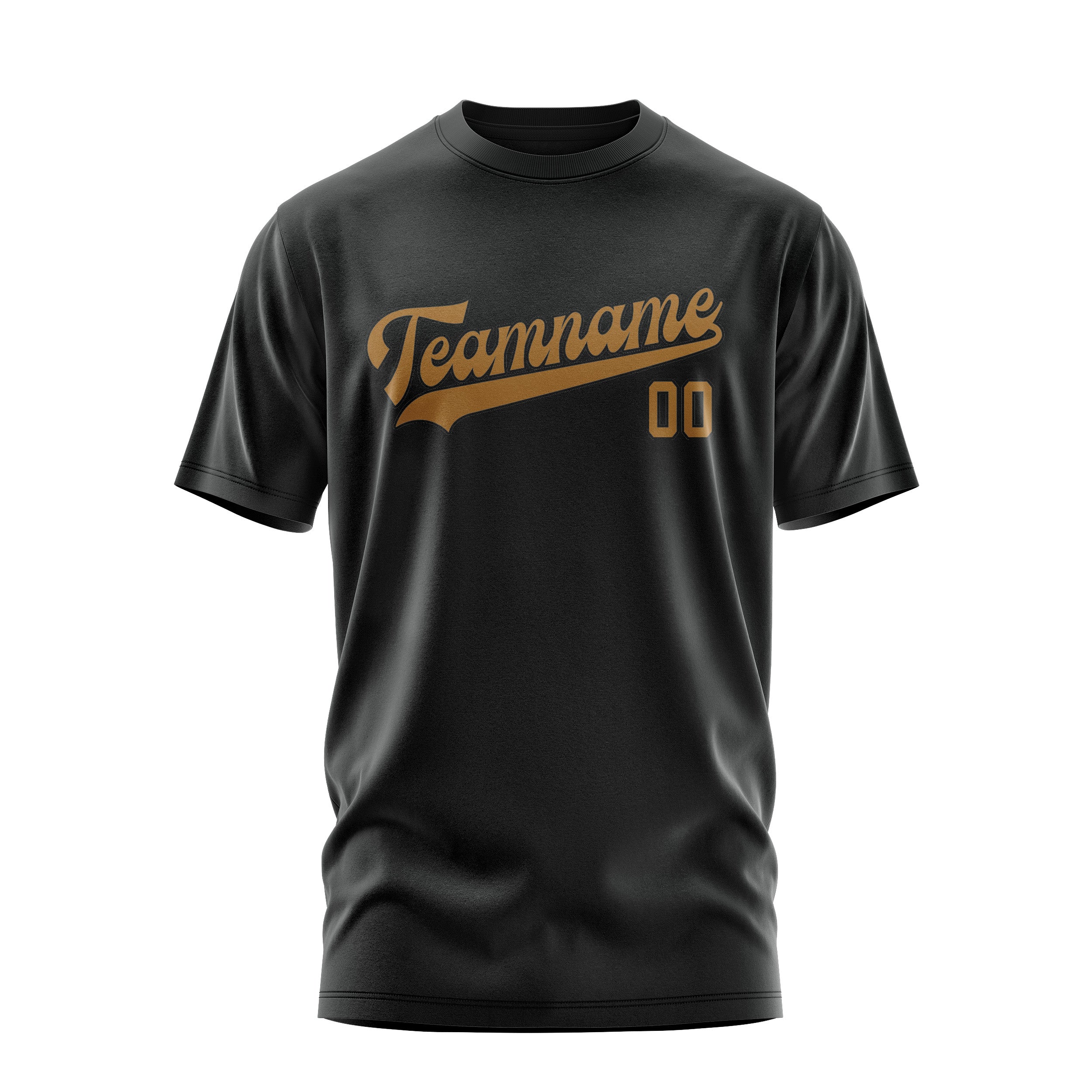 Maßgeschneidertes Schwarz Khaki T-Shirt