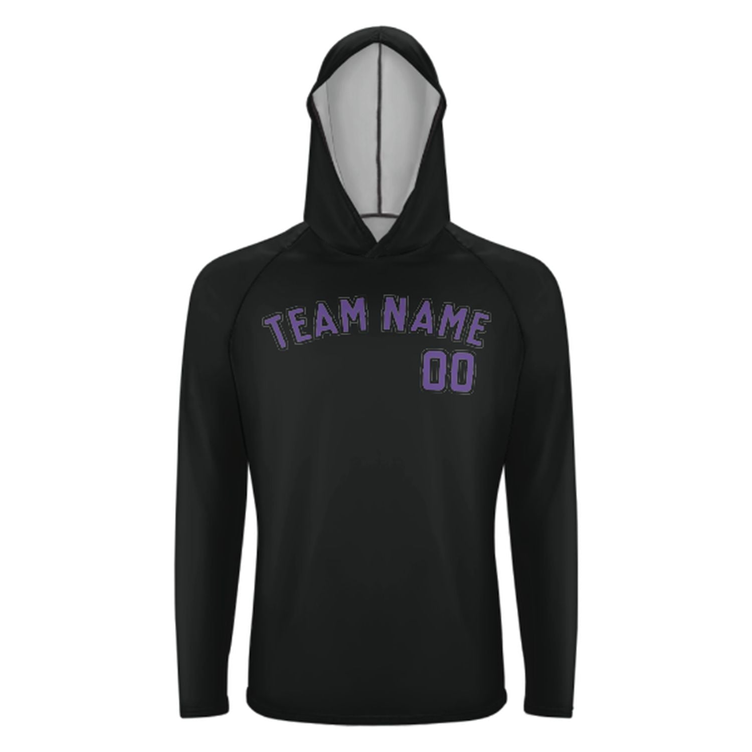 Maßgeschneidertes Schwarz Lavendel UV-Hoodie