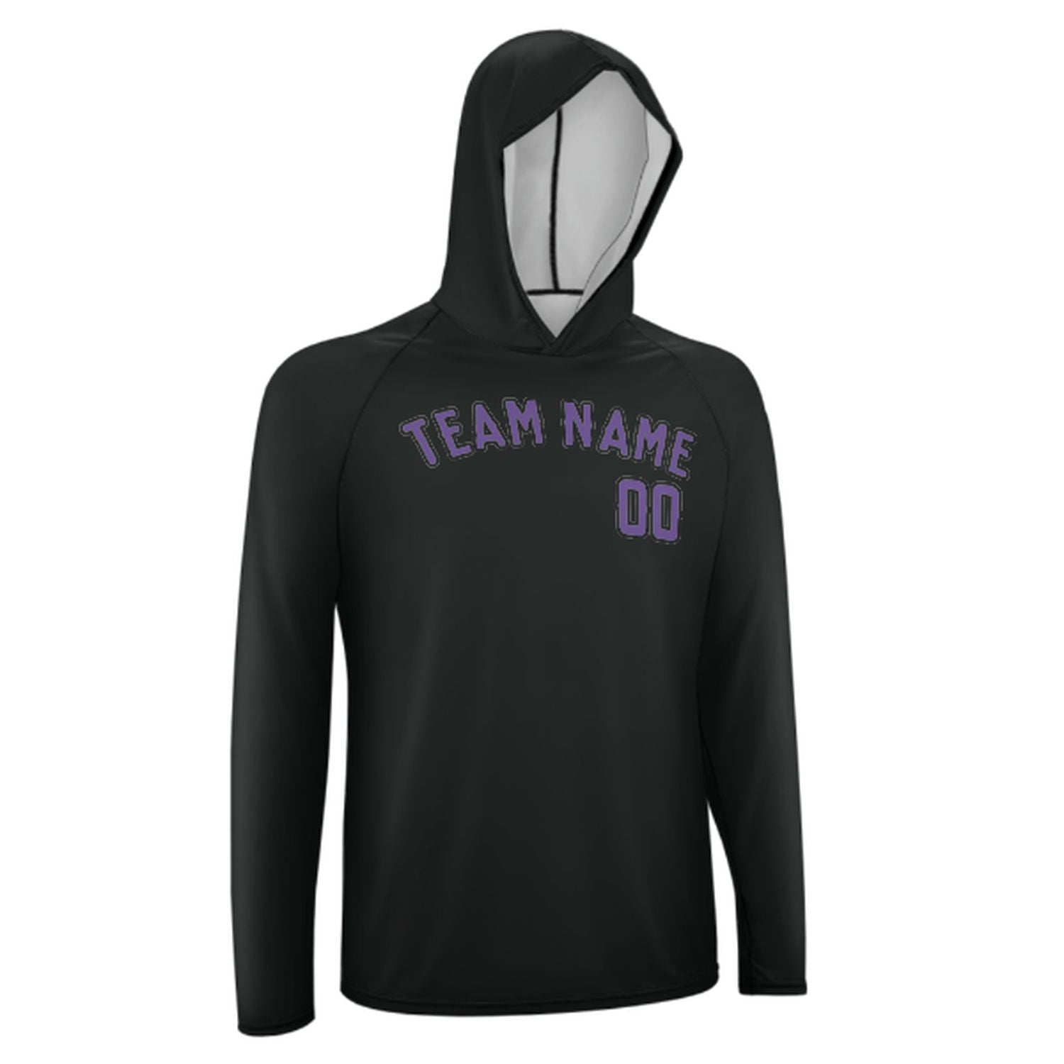 Maßgeschneidertes Schwarz Lavendel UV-Hoodie