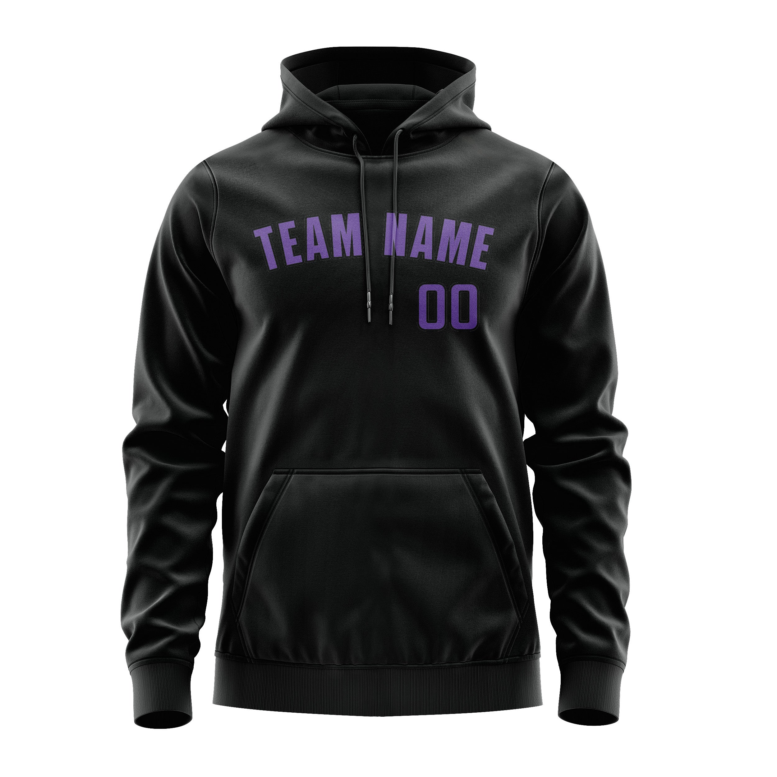 Maßgeschneidertes Schwarz Lavendel Hoodie