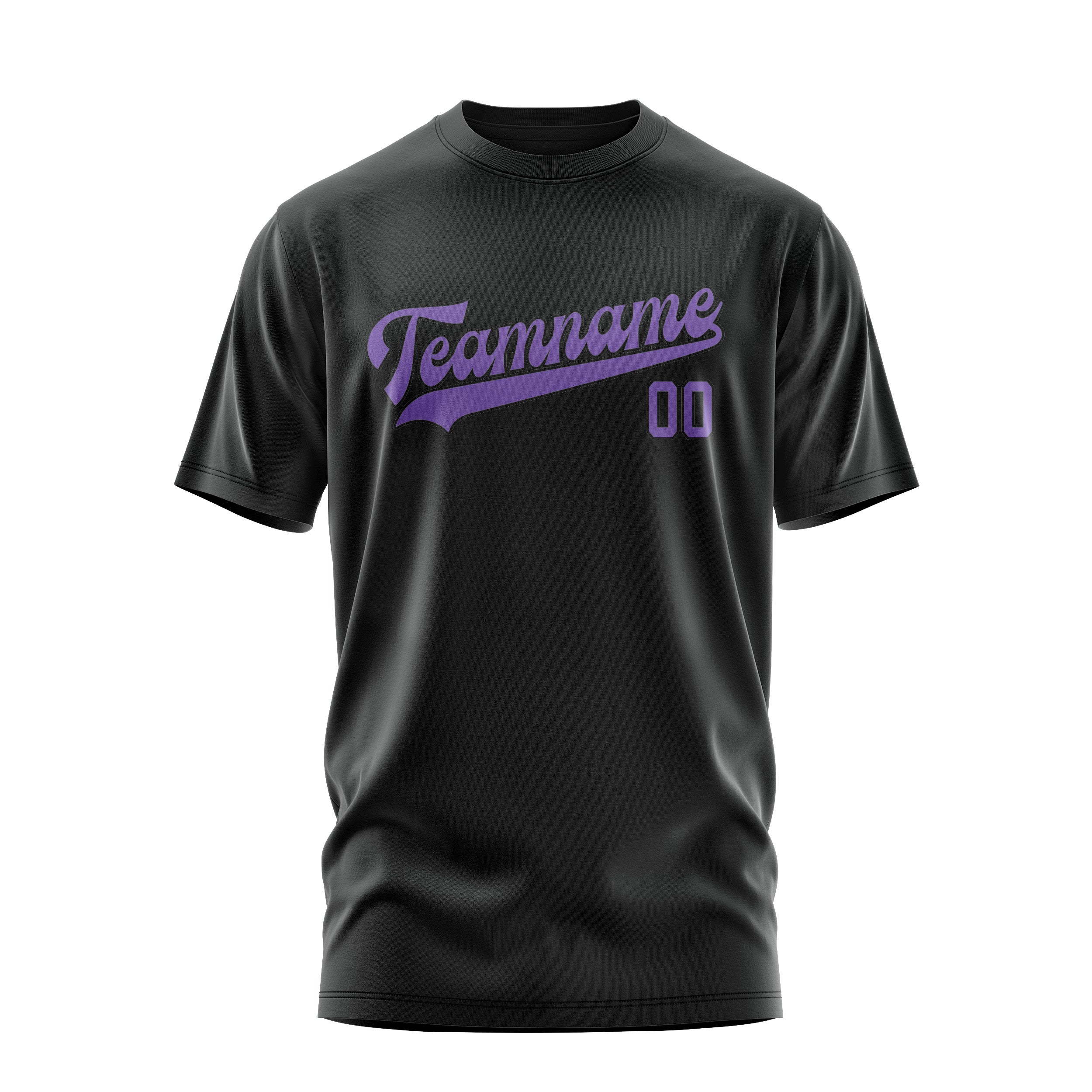 Maßgeschneidertes Schwarz Lavendel T-Shirt