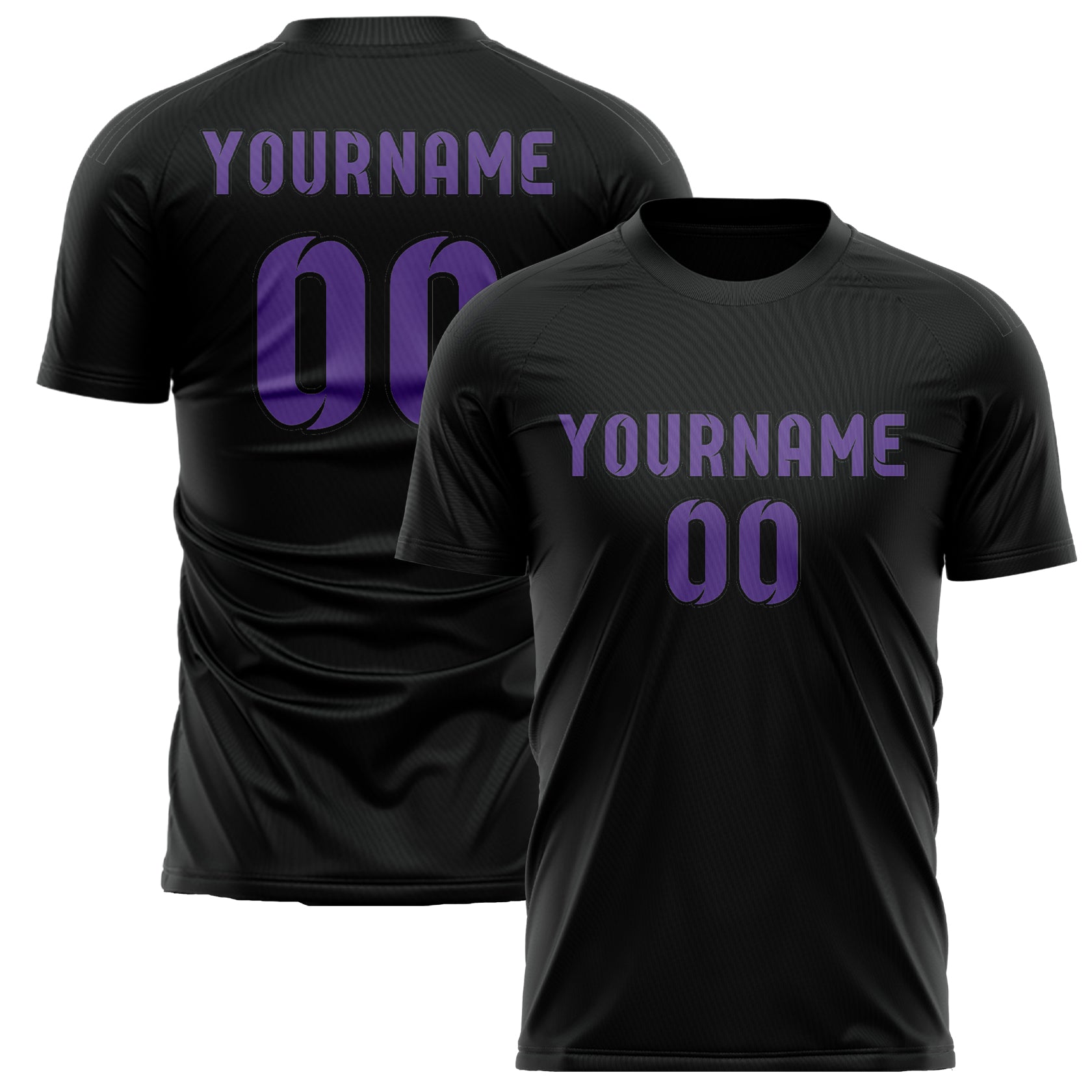 Benutzerdefiniertes Professionelles Schwarz Lavendel Fußballtrikot